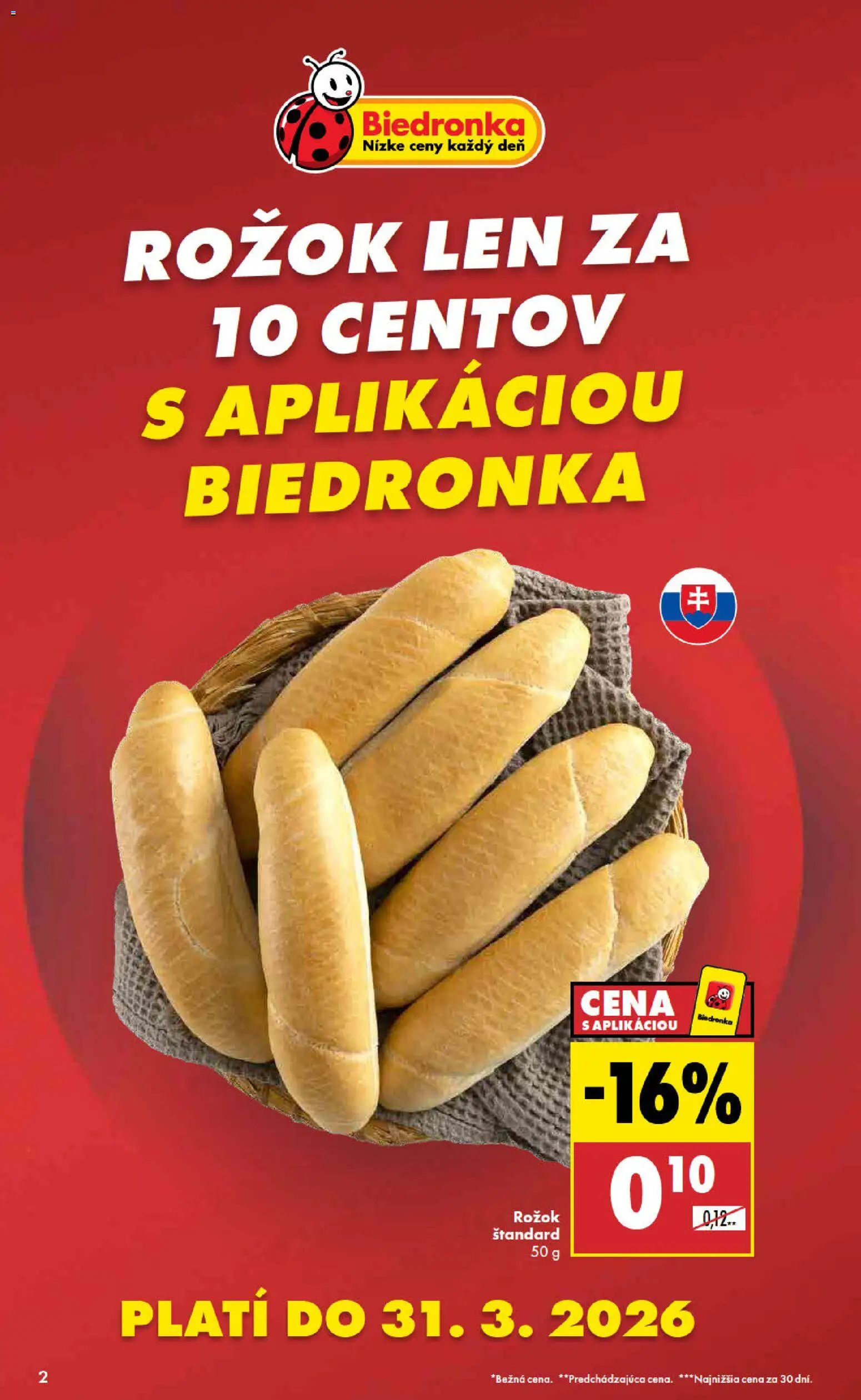 Nové Biedronka akcie – leták je platný od 12.03.2026 | Strana: 2 | Produkty: Rožok