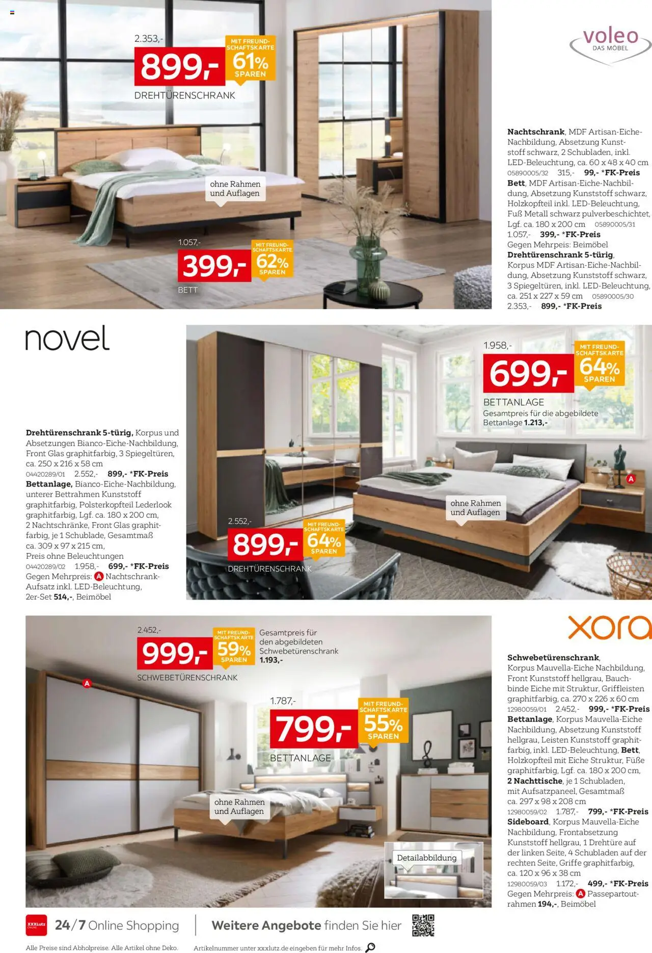 XXXL Lutz Schlafen Spezial - gültig ab dem 28.07.2025 | Seite: 14 | Produkte: Bett, Schwebetürenschrank, Drehtürenschrank