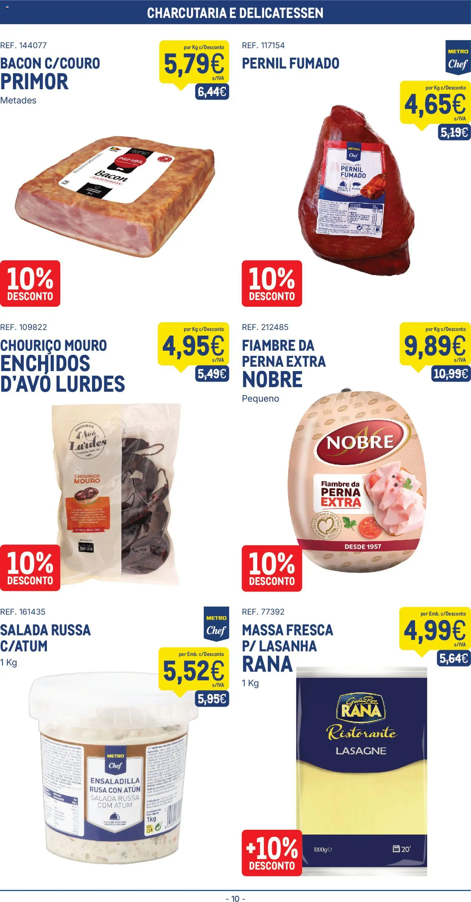 Makro folheto │ válido de 20.01.2026 | Página: 10 | Produtos: Atum, Bacon, Lasanha, Salada