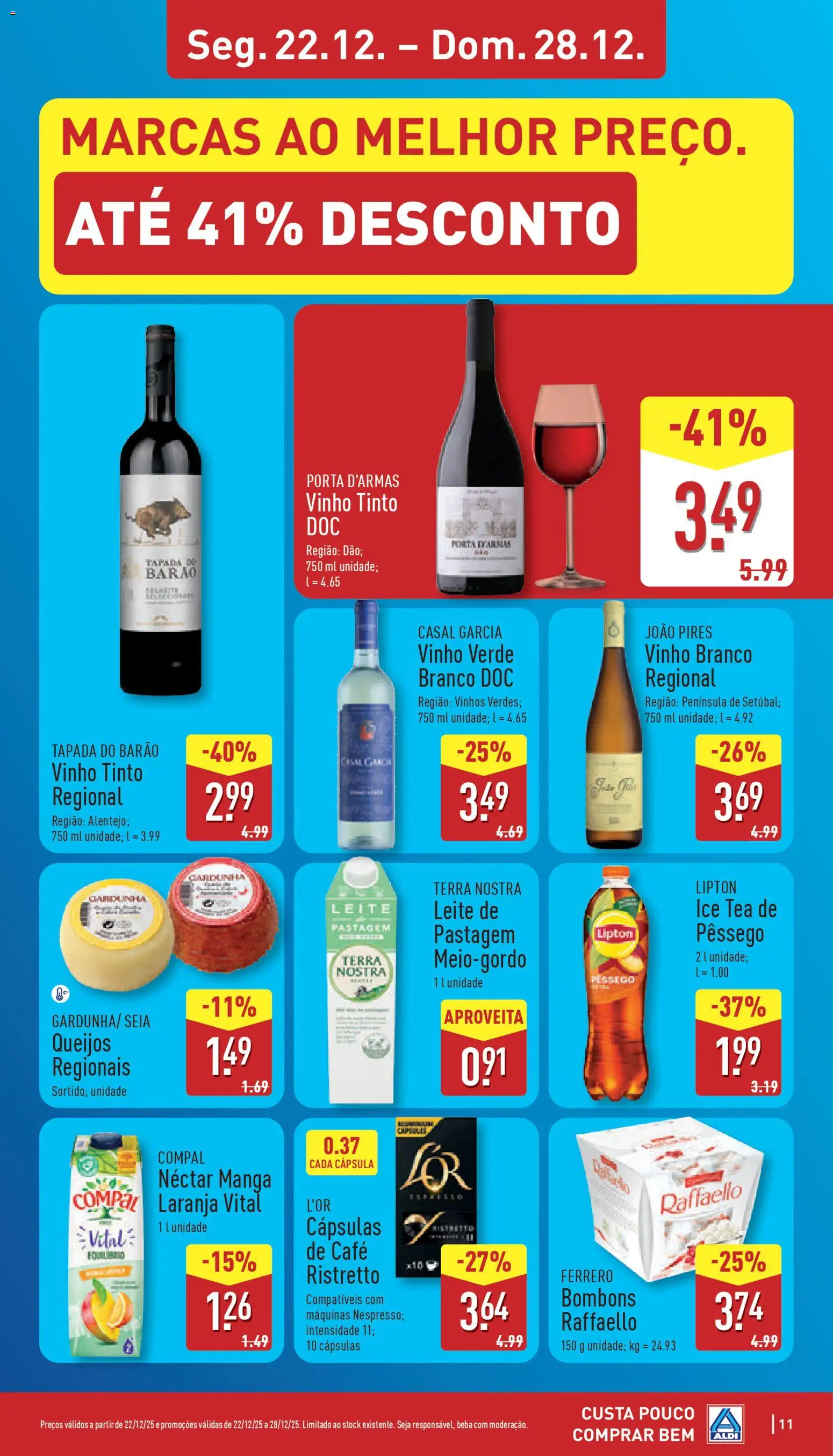 Aldi folheto │ válido de 22.12.2025 | Página: 11 | Produtos: Porta, Leite, Café, Vinho