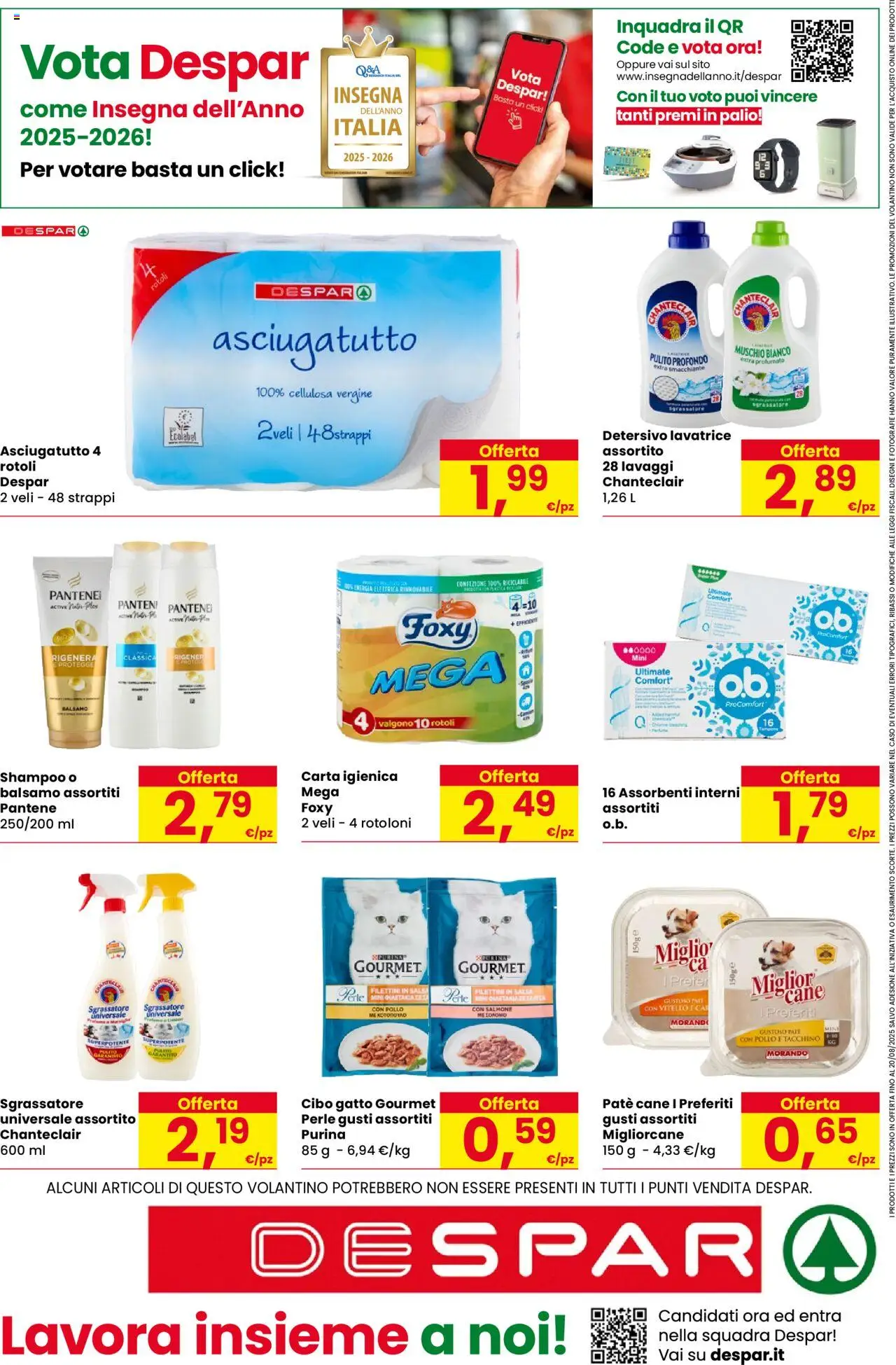 Volantino Despar del 07.08.2025 | Pagina: 16 | Prodotti: Shampoo, Paté, Tacchino, Lavatrice
