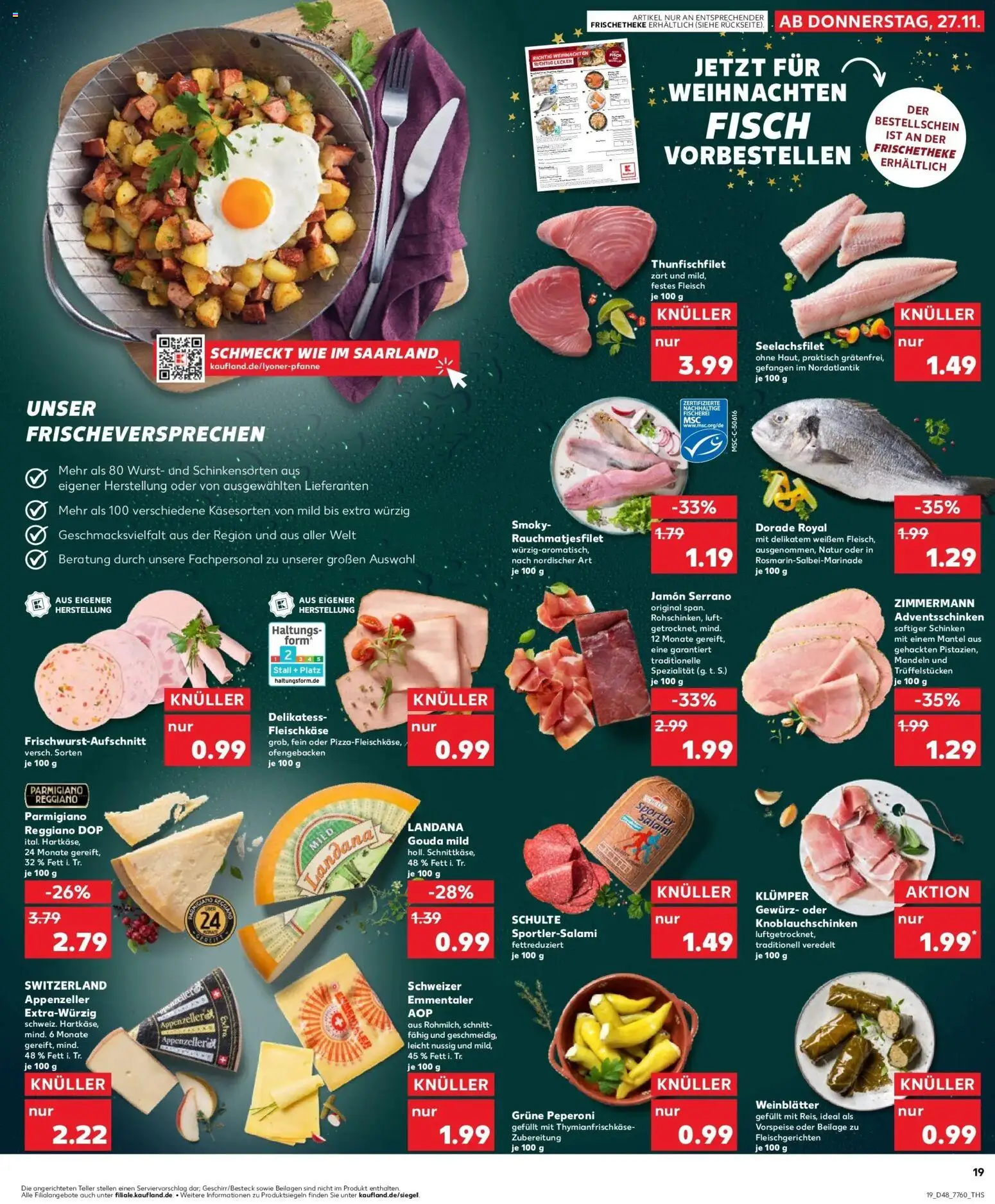Kaufland prospekt Hechingen	 – gültig ab 30.11.2025 | Seite: 19 | Produkte: Dorade, Mandeln, Wurst, Salami