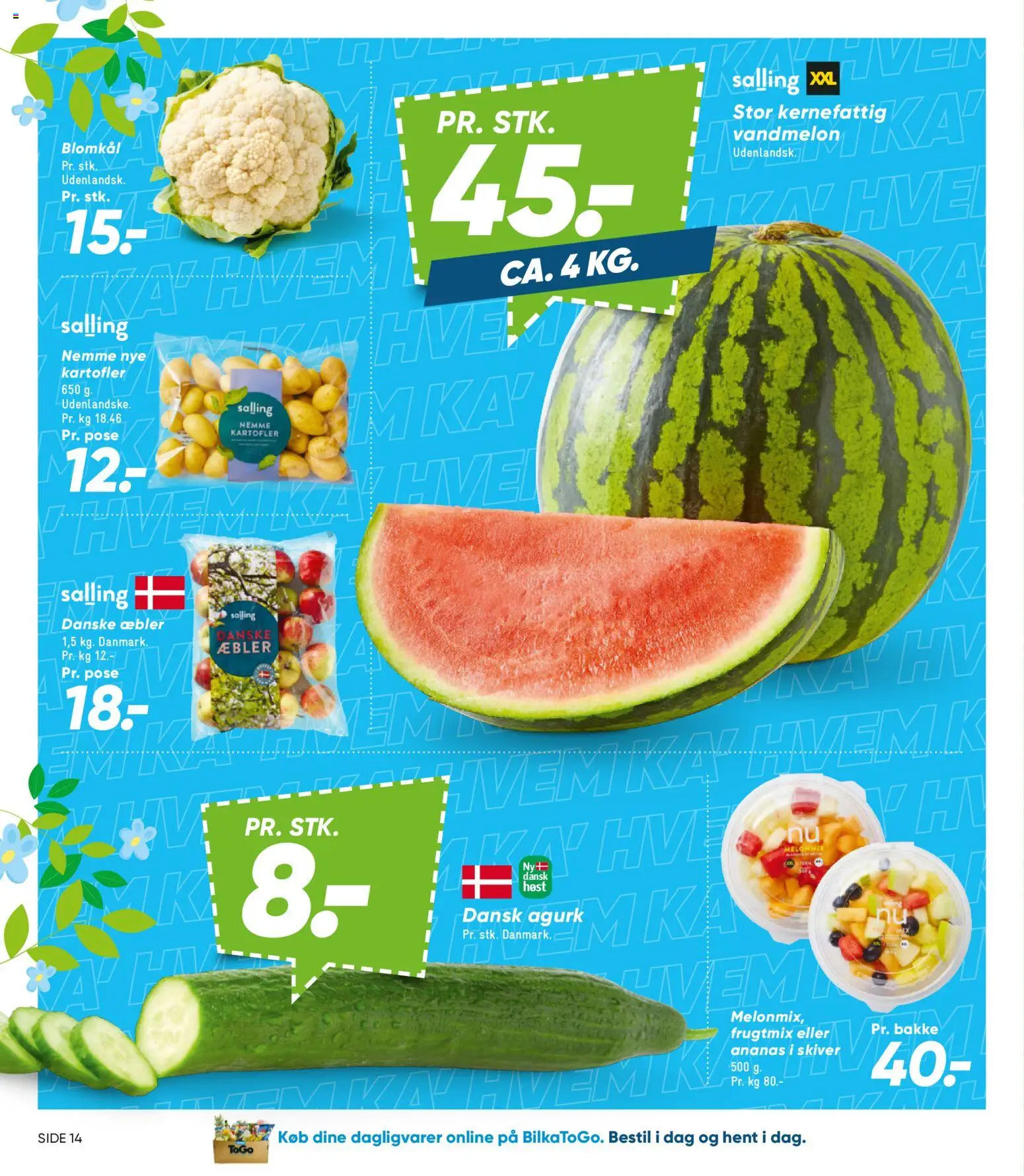 Bilka tilbudsavis – gyldig fra 10.04.2026 | Side: 19 | Produkter: Æbler, Kartofler, Vandmelon, Blomkål