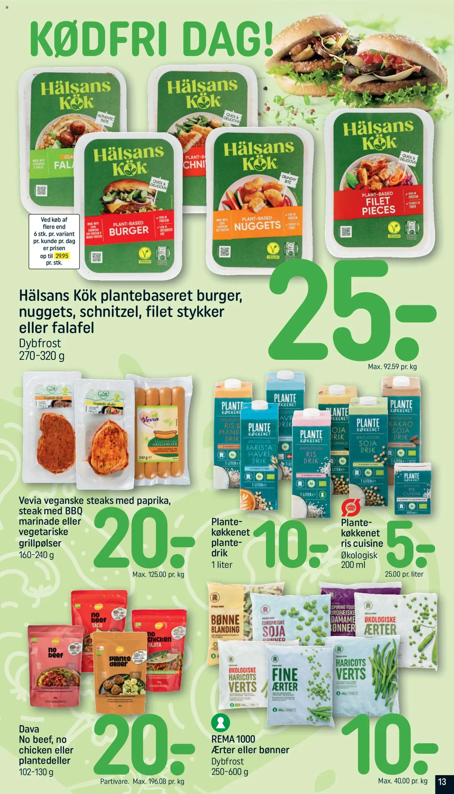 Rema 1000 tilbudsavis – gyldig fra 12.04.2026 | Side: 13 | Produkter: Bønner, Kakao, Ærter, Taco