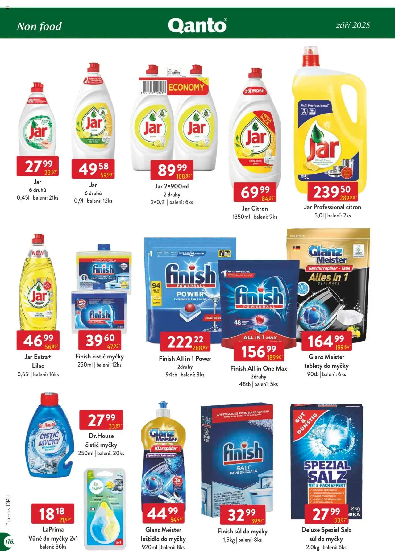 Astur & Qanto leták - Velkoobchod 09/2025 od 01.09.2025 | Strana: 176 | Produkty: Tablety do myčky, Leštidlo do myčky, Deluxe, Jar
