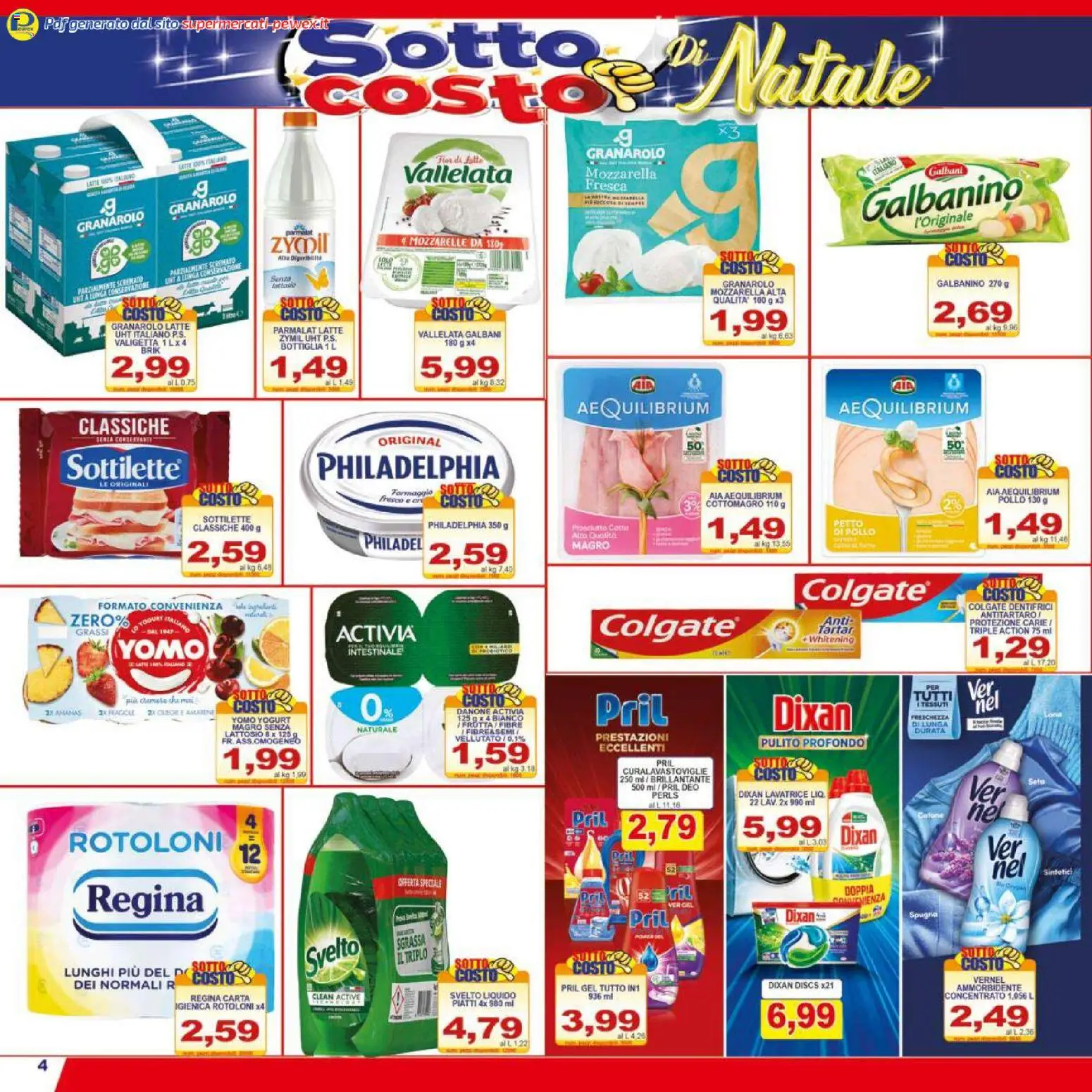 Volantino Pewex del 06.12.2025 | Pagina: 4 | Prodotti: Yogurt, Frutta, Mozzarella, Bottiglia
