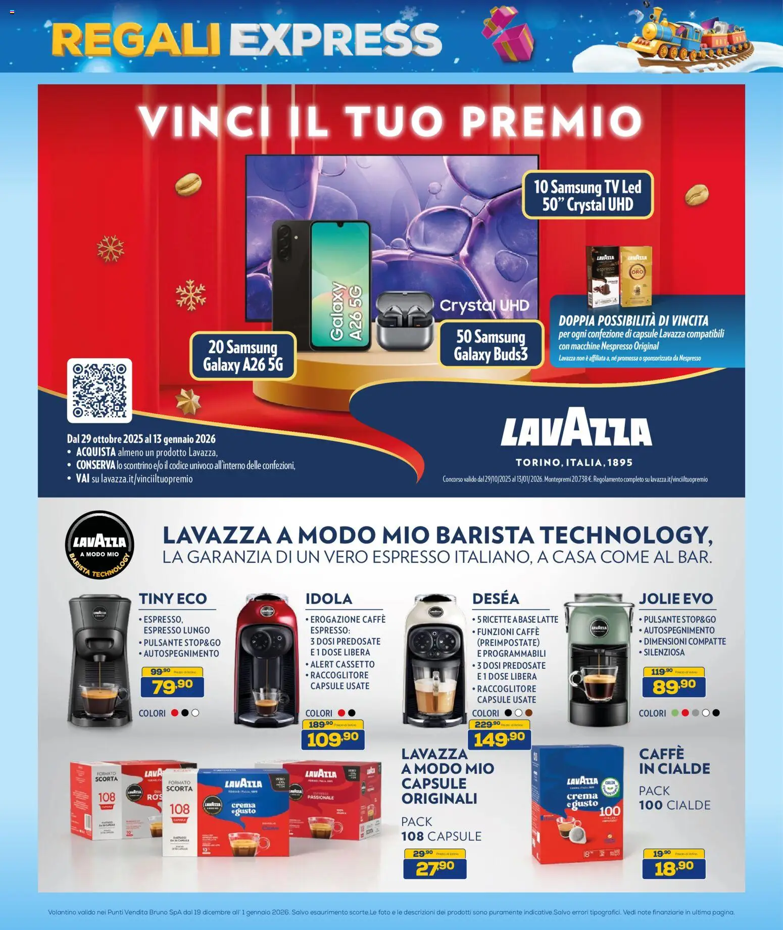 Volantino Euronics del 19.12.2025 | Pagina: 36 | Prodotti: Crema, Caffè, TV, Lavazza