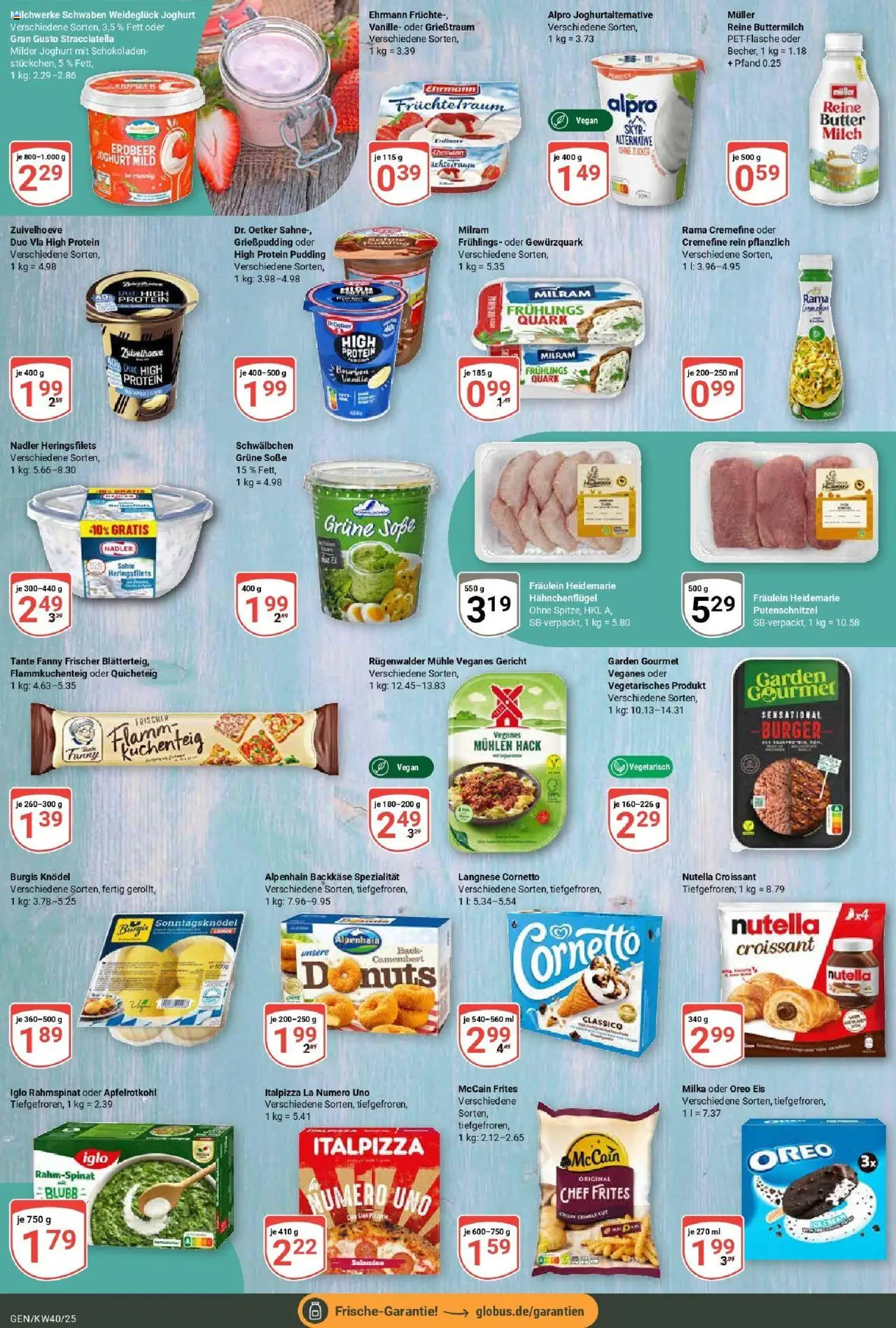 Globus prospekt Gensingen	 – gültig ab 28.09.2025 | Seite: 14 | Produkte: Milka, Skyr, Nutella, Sahne