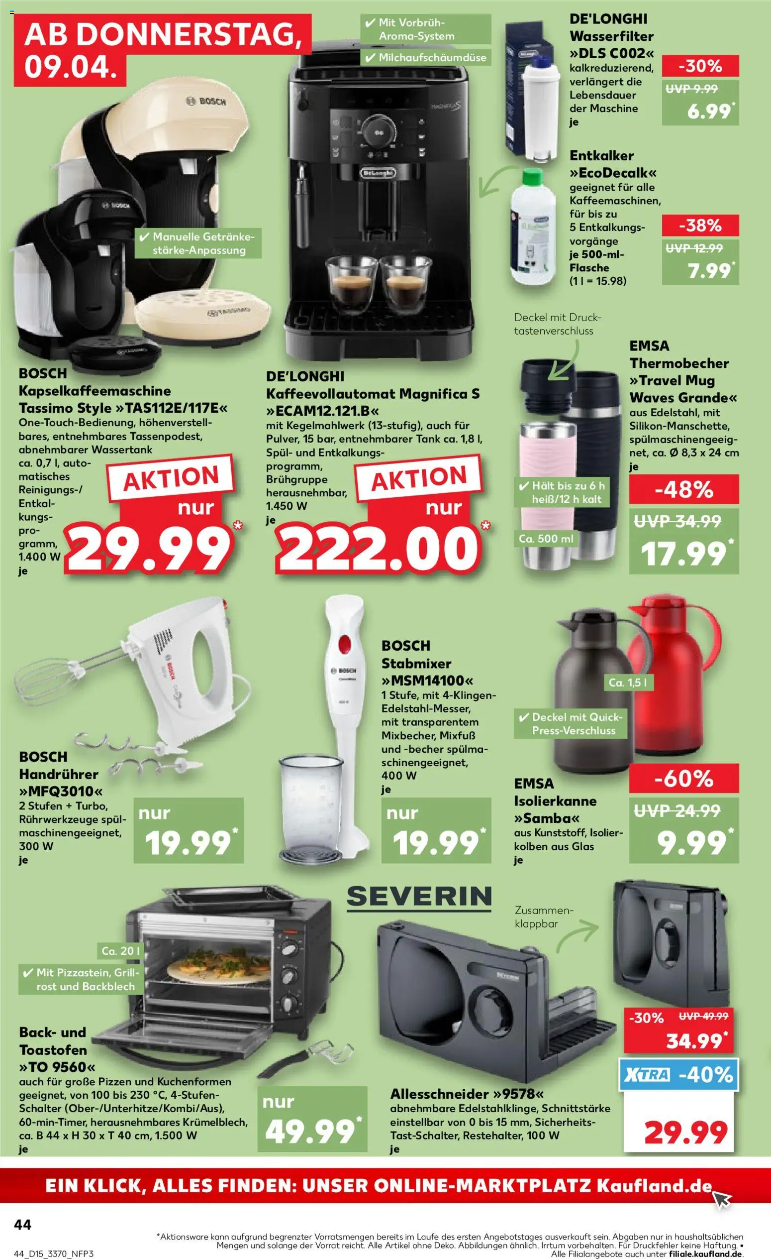 Kaufland Prospekt Jena	 – gültig ab 09.04.2026 | Seite: 44 | Produkte: Bosch, Grill, Mixer, Tassimo
