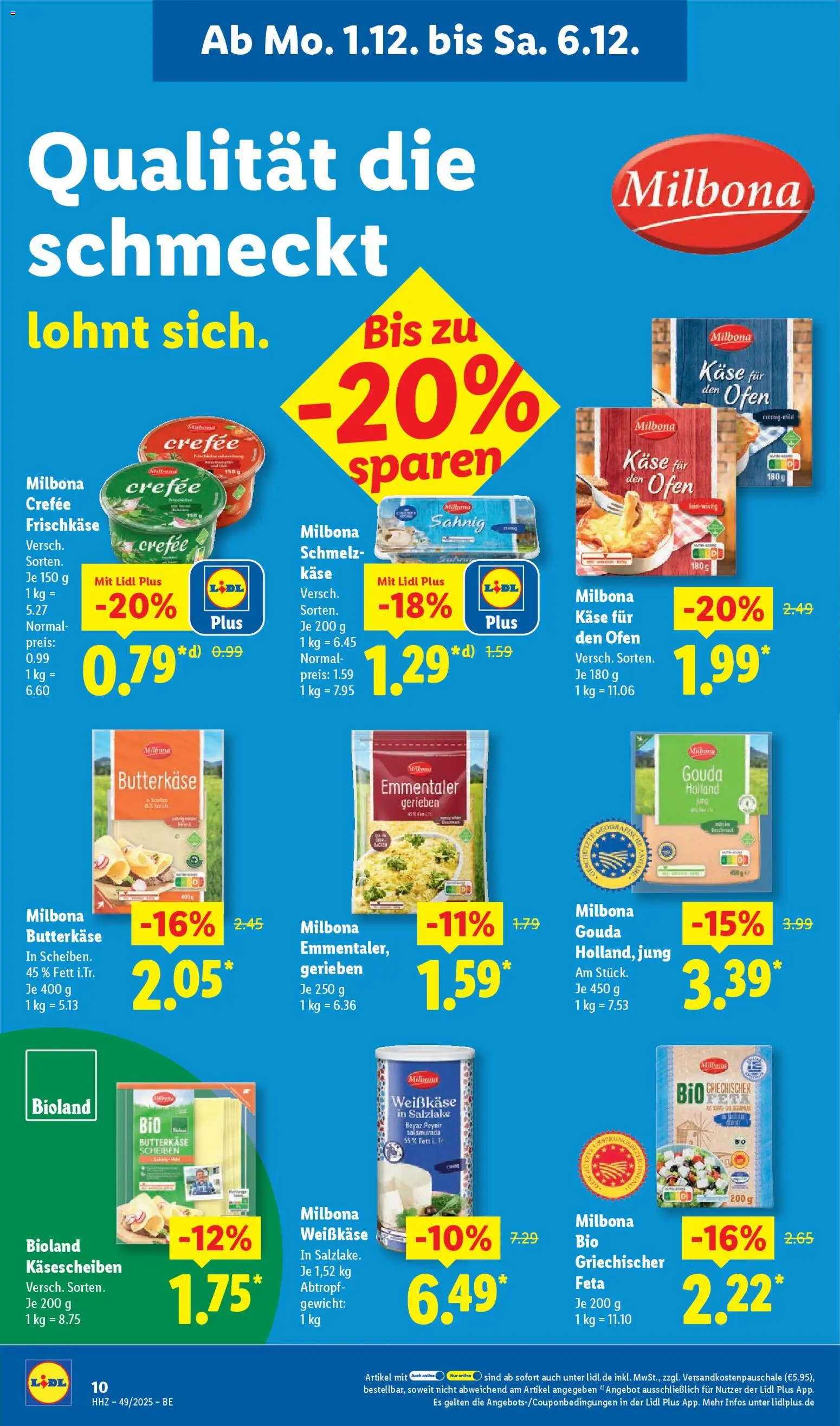 Lidl Prospekt Zossen – gültig ab 01.12.2025 | Seite: 20 | Produkte: Ofen, Gewicht, Feta, Frischkase