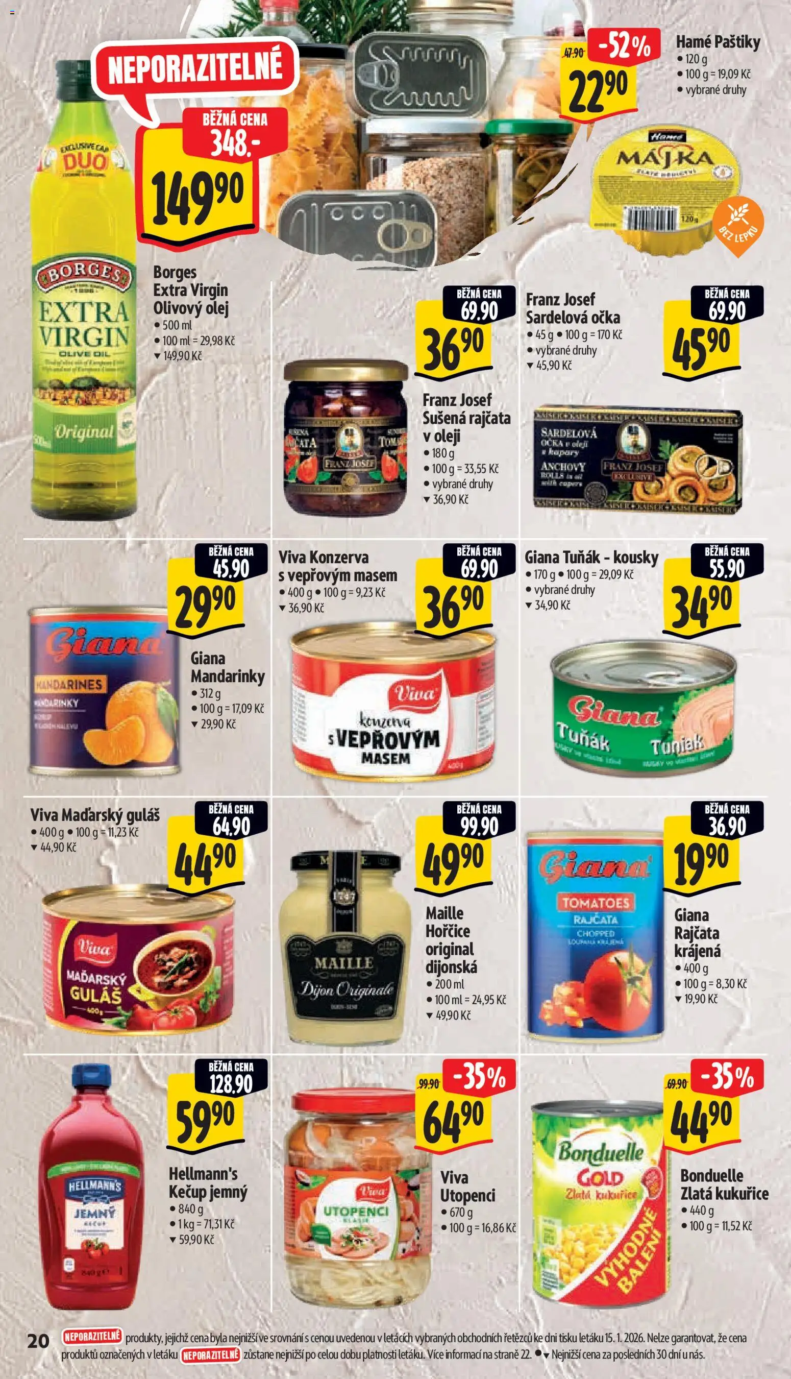 Albert leták - Supermarket od 21.01.2026 | Strana: 26 | Produkty: Tuňák, Mandarinky, Utopenci, Hellmann's