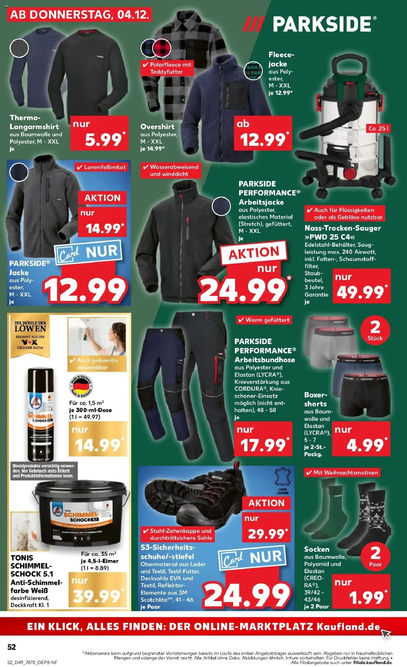 Kaufland prospekt Alzey	 – gültig ab 08.12.2025 | Seite: 52 | Produkte: Langarmshirt, Jacke, Socken, Boxer