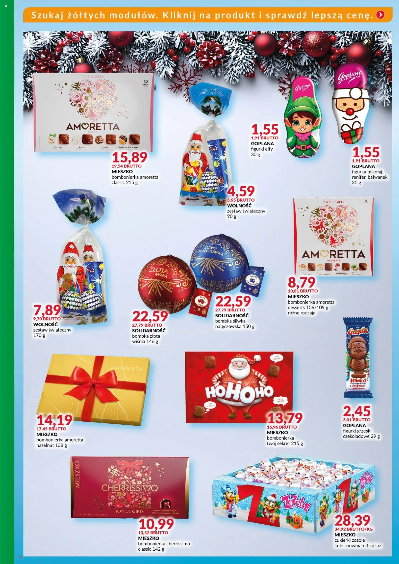 Eurocash Gazetka - Katalog Artykułów Spożywczych od 16.11.2025 | Strona: 39 | Produkty: Cukierki zozole, Bombonierka, Figurki, Cukierki