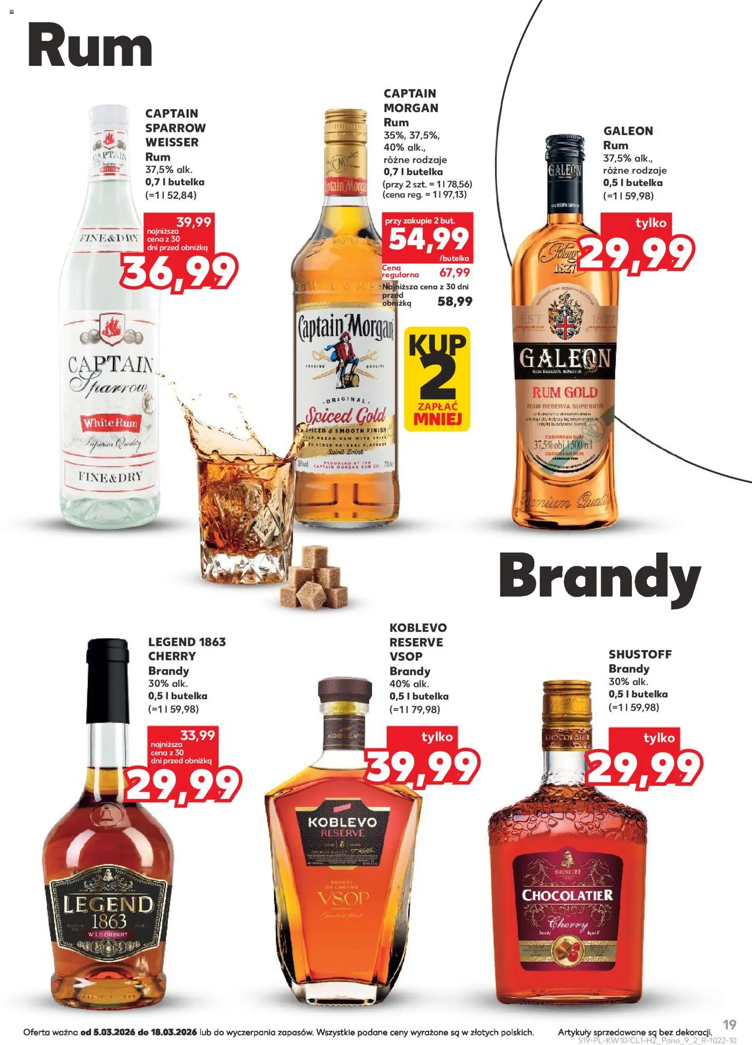 Kaufland Polsko leták - Barek od 05.03.2026 | Strana: 19 | Produkty: Finish, Rum, Morgan, Brandy