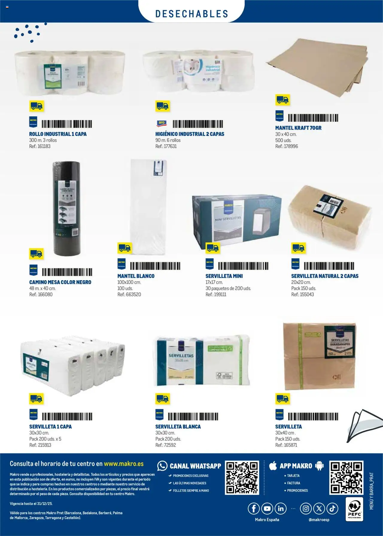 Makro - Menú y Barra Prat │ válido desde el 08.09.2025 | Página: 92 | Productos: Mantel, Peso, Mesa