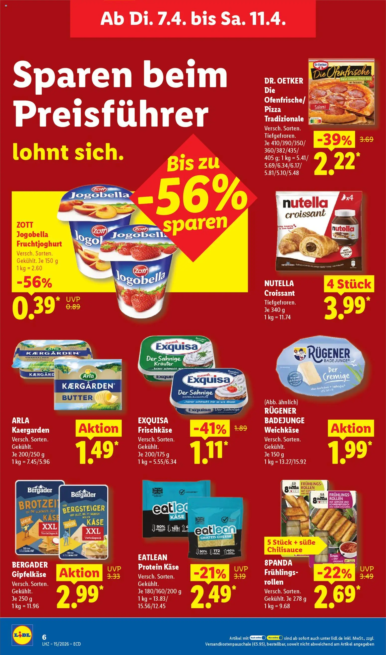 Lidl Prospekt – gültig ab 07.04.2026 | Seite: 12 | Produkte: Fruchtjoghurt, Ofenfrische, Exquisa, Gemüse