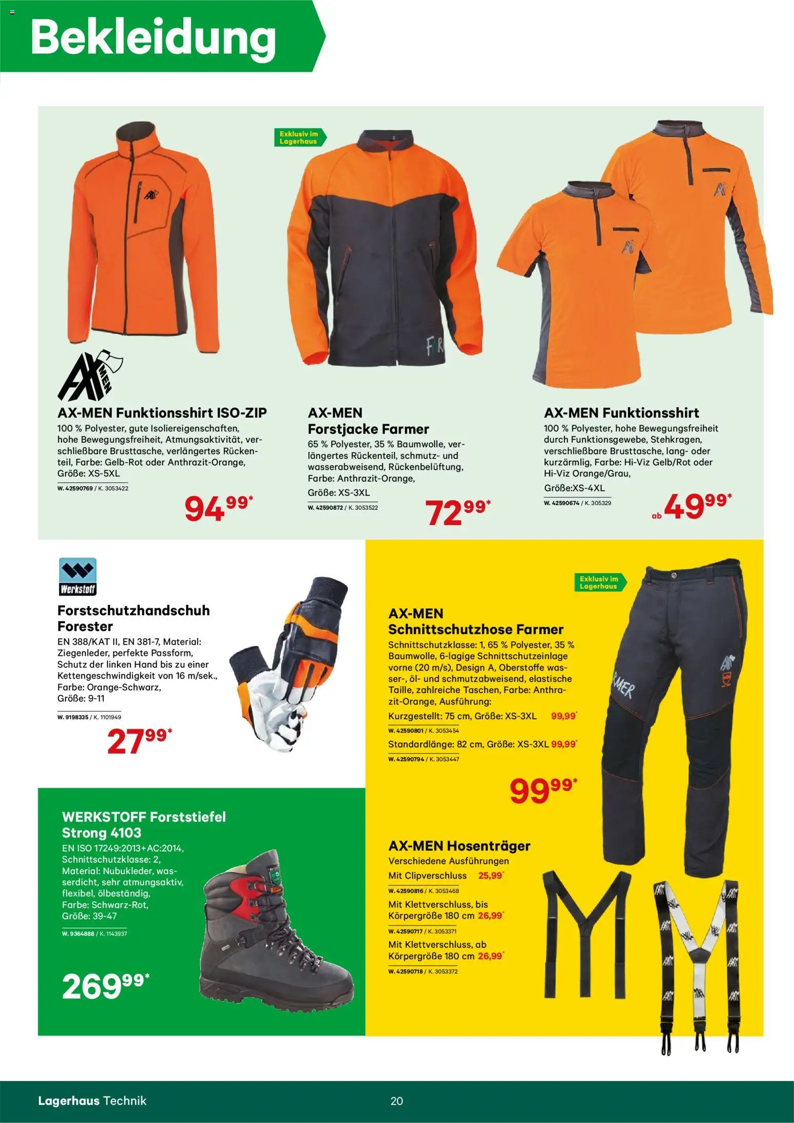 Lagerhaus  Forstkatalog gültig ab 05.11.2025 | Seite: 20 | Produkte: Bekleidung, Öl