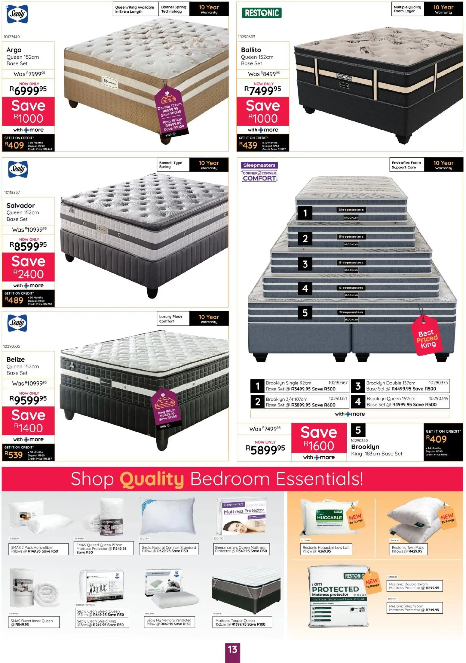 New Bradlows catalogue – valid from 16.04.2026 | Page: 13 | Products: Duvet, Mattress, Pillow, Foam