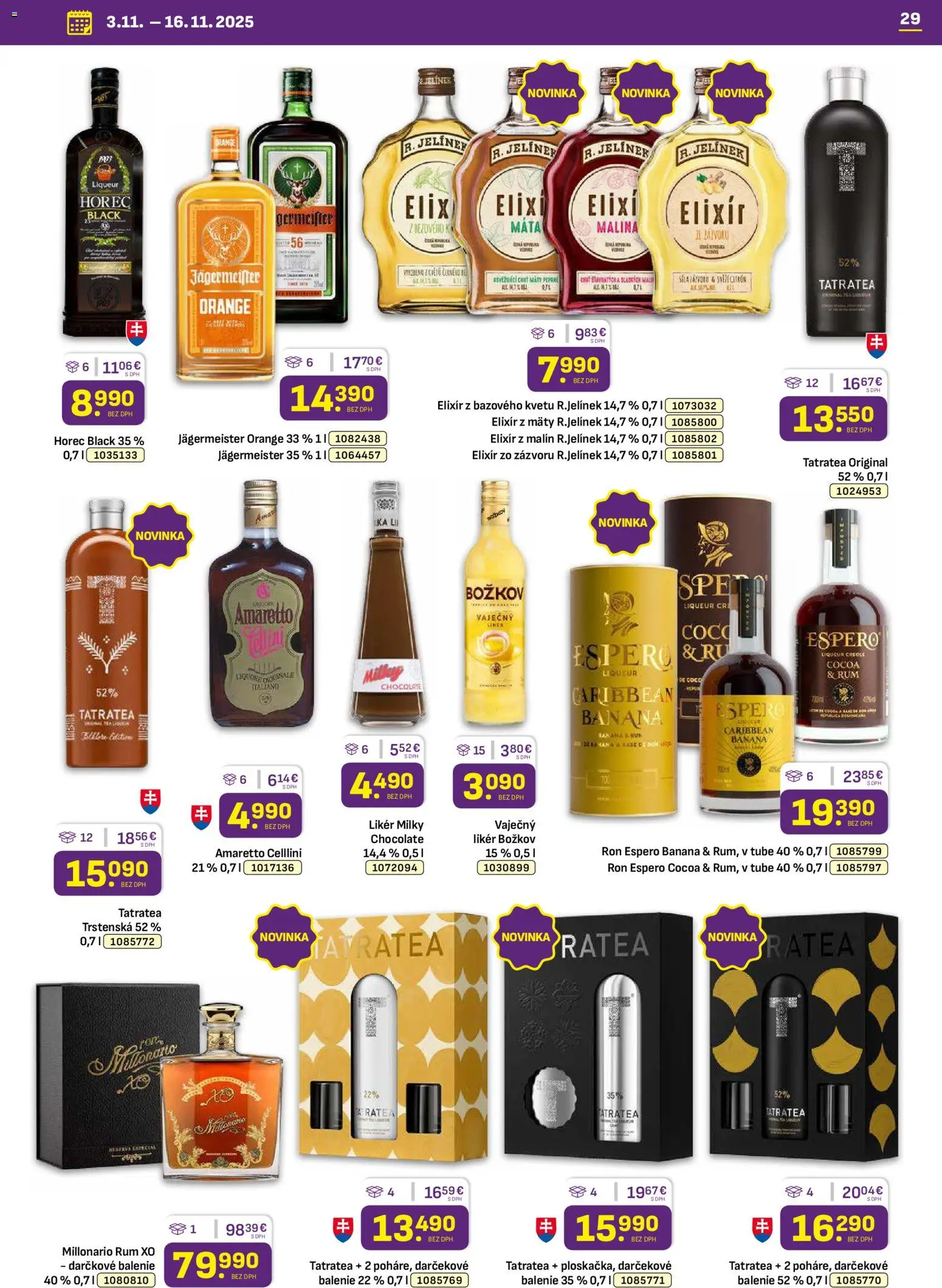 Nové Libex akcie – leták je platný od 03.11.2025 | Strana: 29 | Produkty: Jägermeister, Božkov, Rum