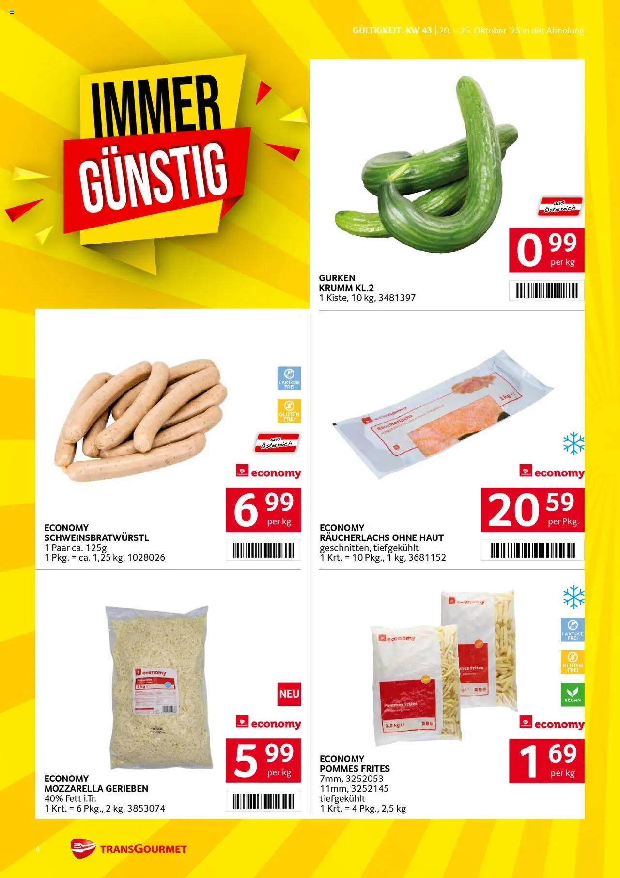 Transgourmet Flugblatt gültig ab 20.10.2025 | Seite: 4 | Produkte: Gurken