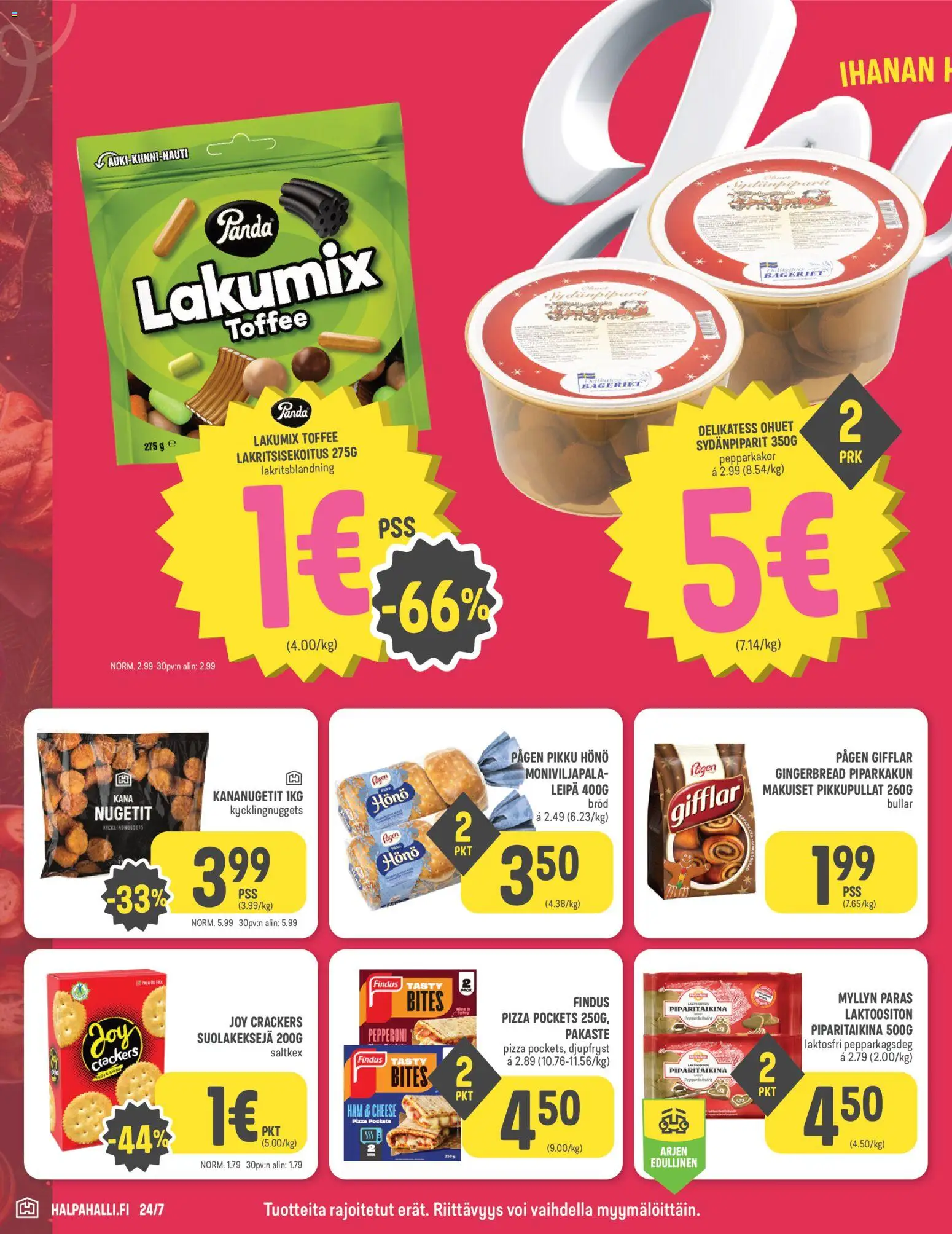 Halpa Halli - Black Friday – voimassa 12.11.2025 alkaen | Sivu: 4 | Tuotteet: Kana, Voi, Leipä, Pizza