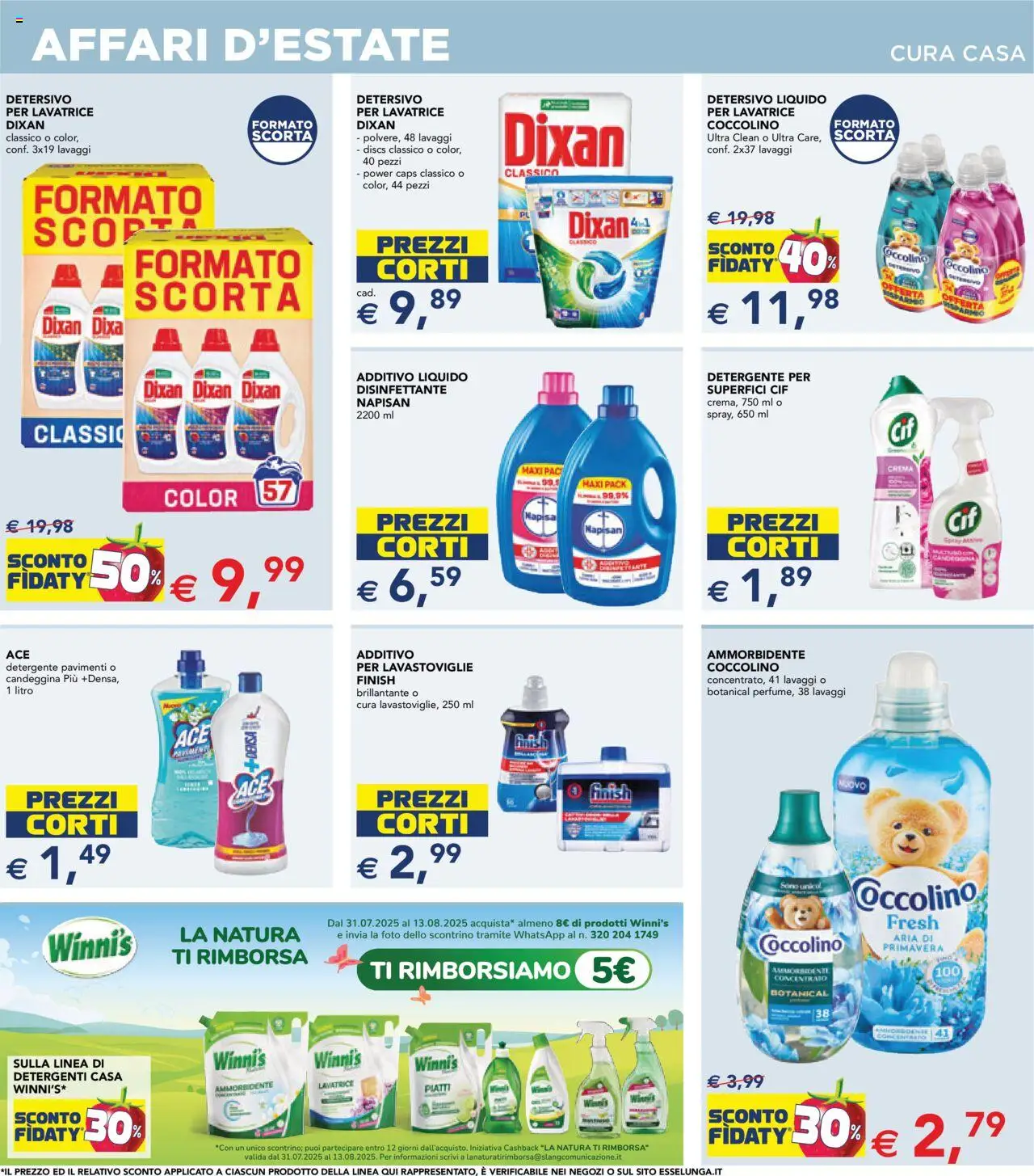 Volantino Esselunga S del 31.07.2025 | Pagina: 16 | Prodotti: Crema, Ammorbidente, Detergente, Lavatrice