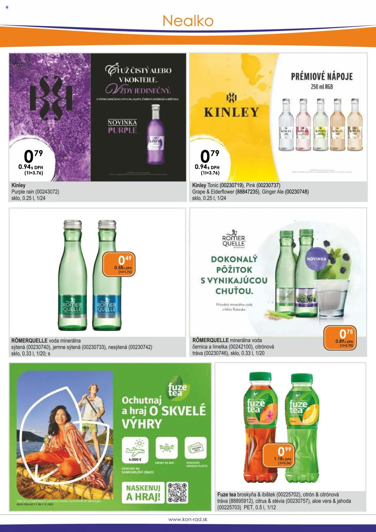 KON - RAD leták │ platný od 01.08.2025 | Strana: 28 | Produkty: Limetka, Voda, Minerálna voda