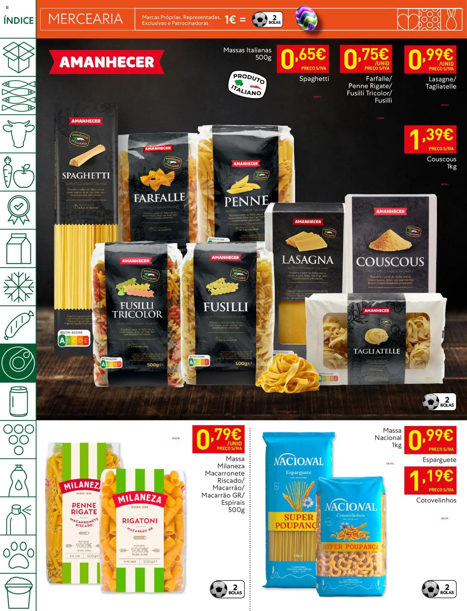 Recheio folheto │ válido de 31.03.2026 | Página: 26 | Produtos: Esparguete, Milaneza, Macarrão, Massa