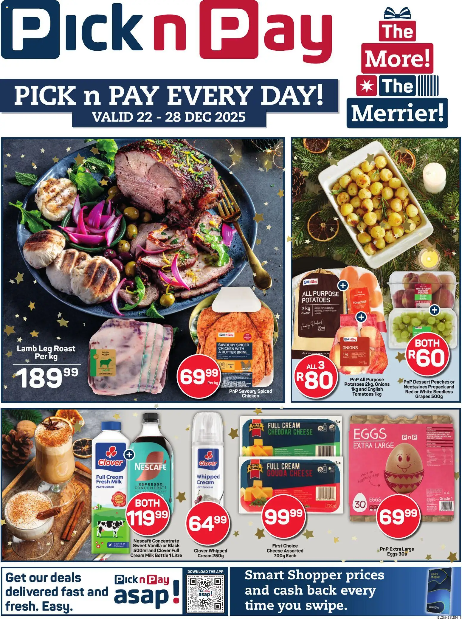 New Pick n Pay catalogue – valid from 22.12.2025 | Page: 1 | Products: Butter, Cream, Onions, Grapes