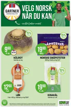 Forhåndsvisning av LØK, 2-pk. 450 g, strømpe, pr. kg 28,67 gyldig fra 15.12.2025 | Side: 18