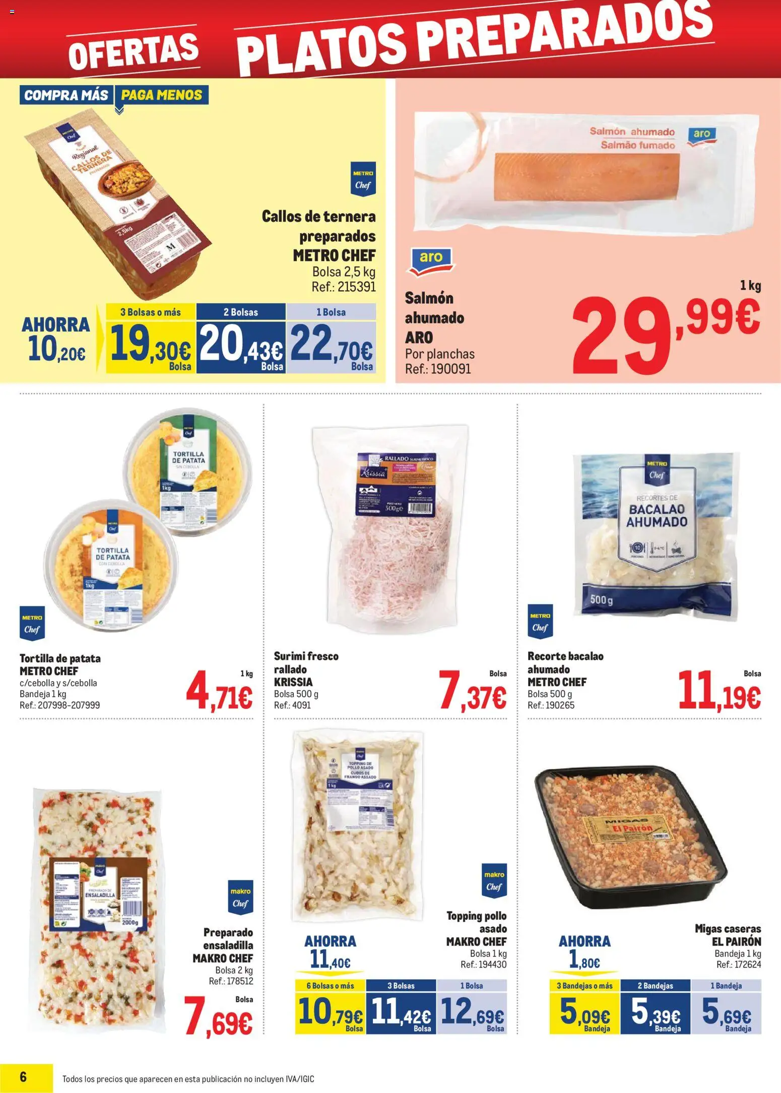 Makro - Precios Canarias │ válido desde el 06.01.2026 | Página: 6 | Productos: Συμπυκνωμένο γάλα, Ensaladilla, Παγωμένο τσάι, Bolsa