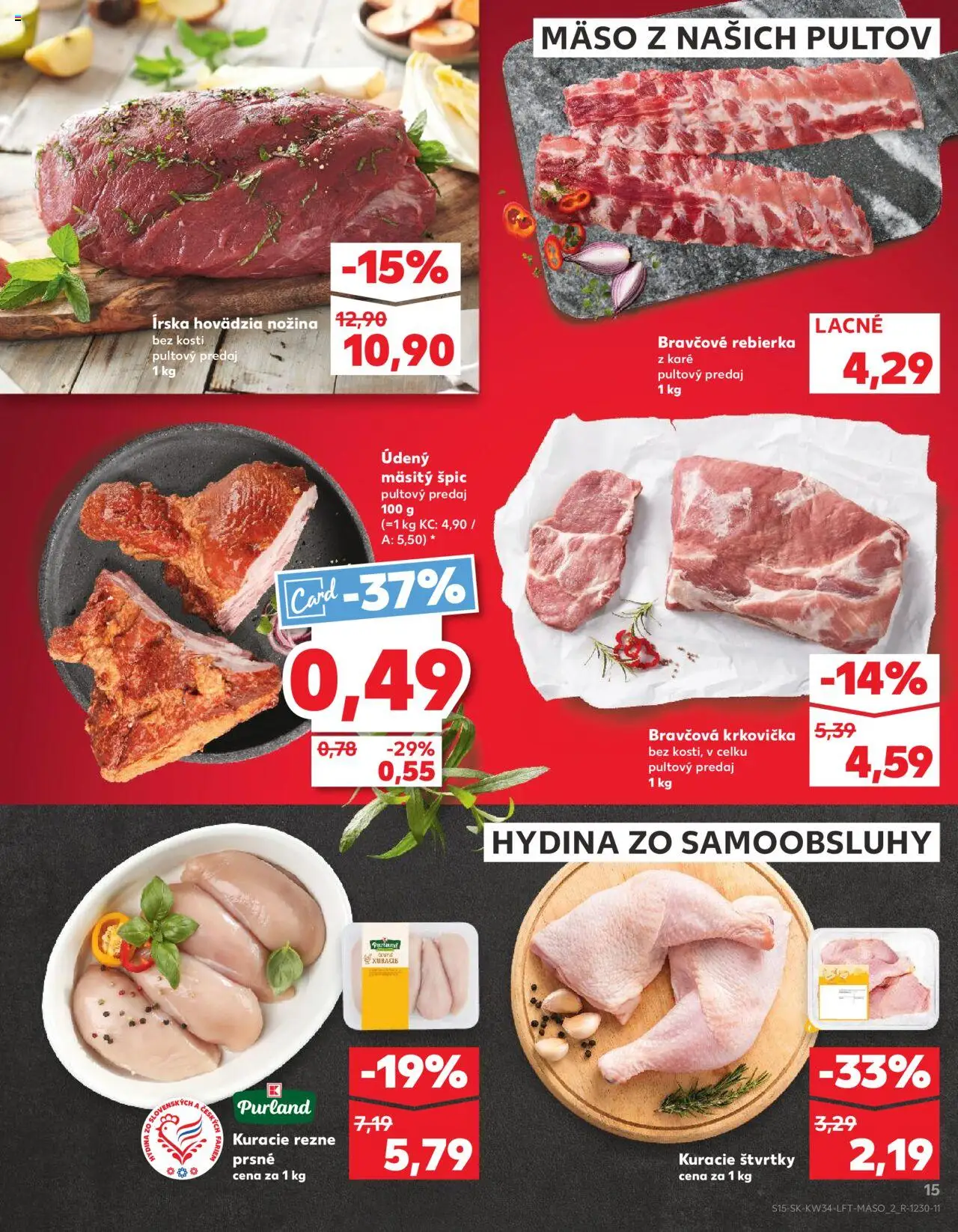 Kaufland Zvolen │ platný od 21.08.2025 | Strana: 15 | Produkty: Bravčová krkovička, Kuracie rezne, Krkovička