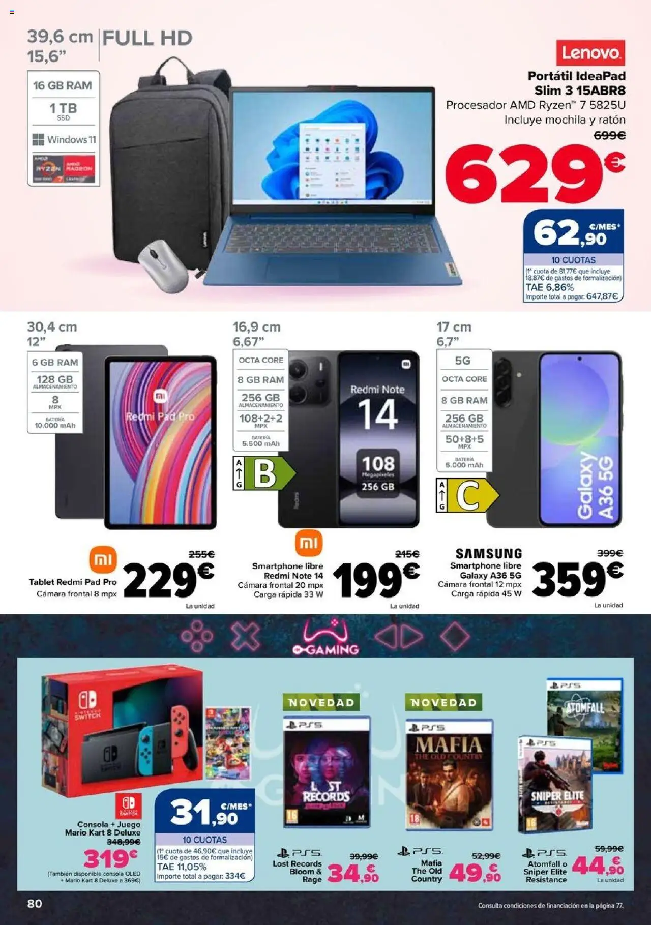 Carrefour folleto │ válido desde el 08.08.2025 | Página: 80 | Productos: Mochila, Consola, Smartphone, Cámara