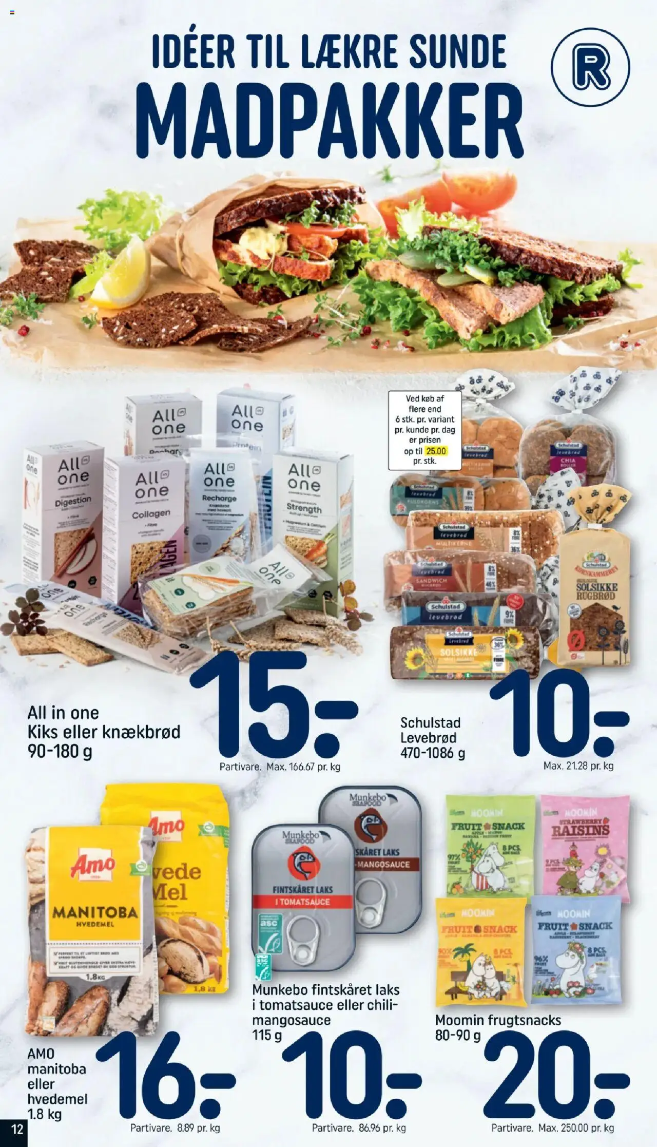 Rema 1000 Tilbudsavis gyldig fra 10.08.2025 | Side: 12 | Produkter: Hvedemel, Rugbrød, Knækbrød, Collagen