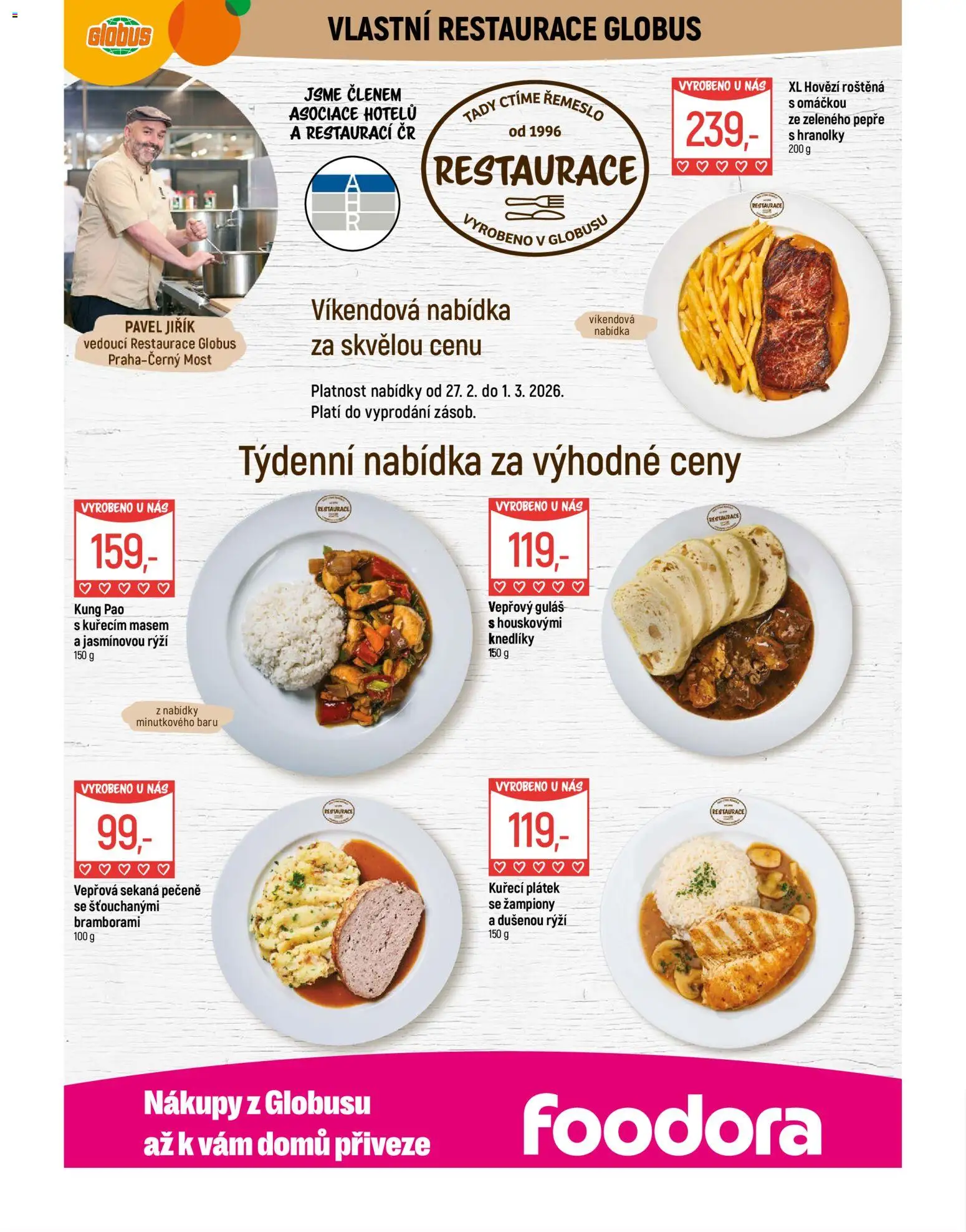 Globus leták - Praha Černý Most od 25.02.2026 | Strana: 8 | Produkty: Hovězí, Hranolky, Sekaná, Rýži