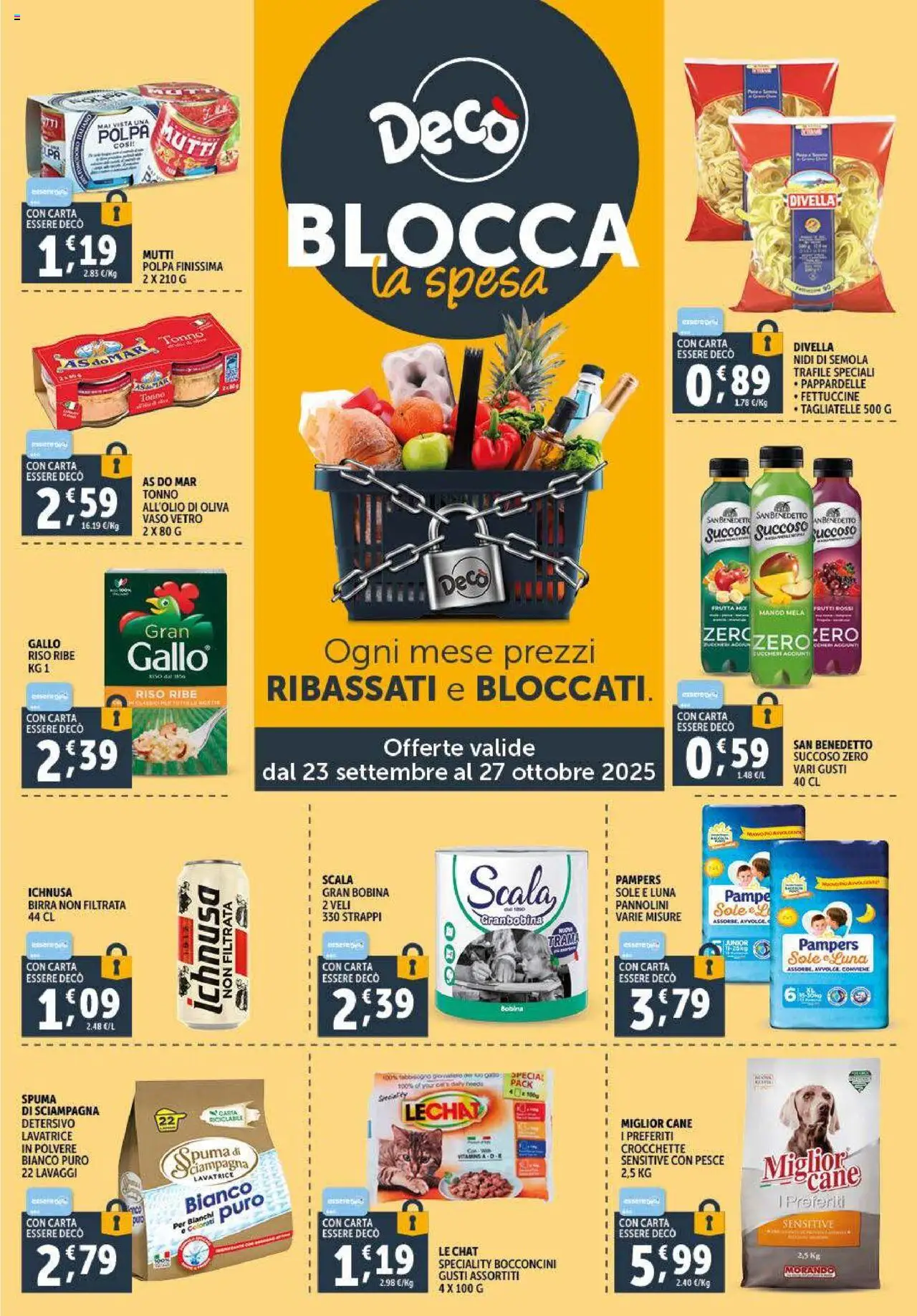 Volantino Decò del 23.09.2025 | Pagina: 15 | Prodotti: Pannolini, Riso, Lavatrice, Scala