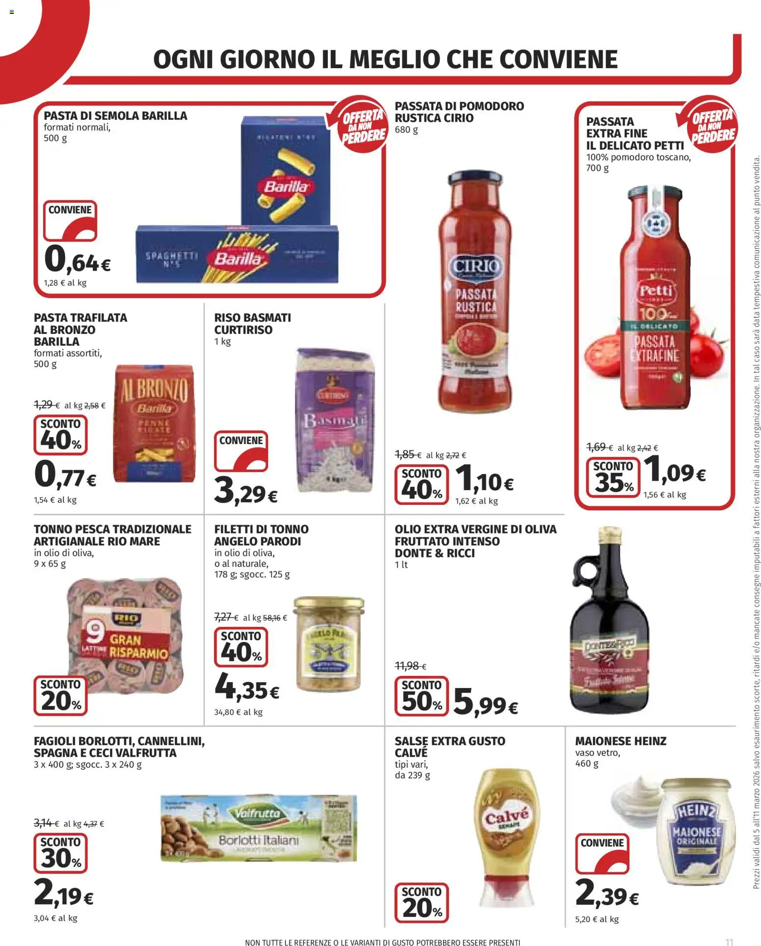 Volantino COOP del 05.03.2026 | Pagina: 11 | Prodotti: Riso Basmati, Ceci, Passata di pomodoro, Vaso