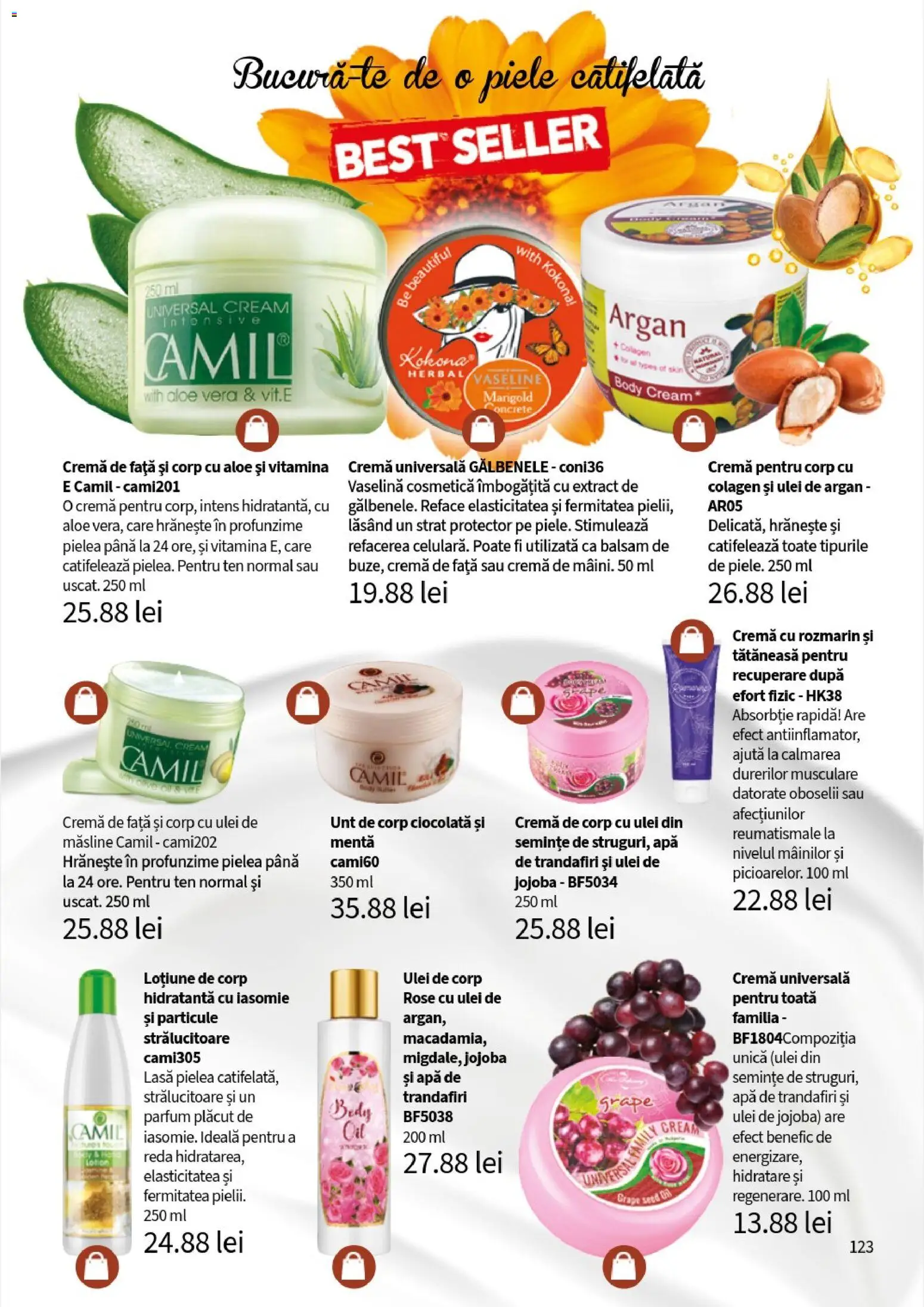 Noul catalog Lady’s – valabil de la 10.11.2025 | Pagină: 125 | Produse: Ulei de corp, Aloe vera, Cremă, Cremă de corp