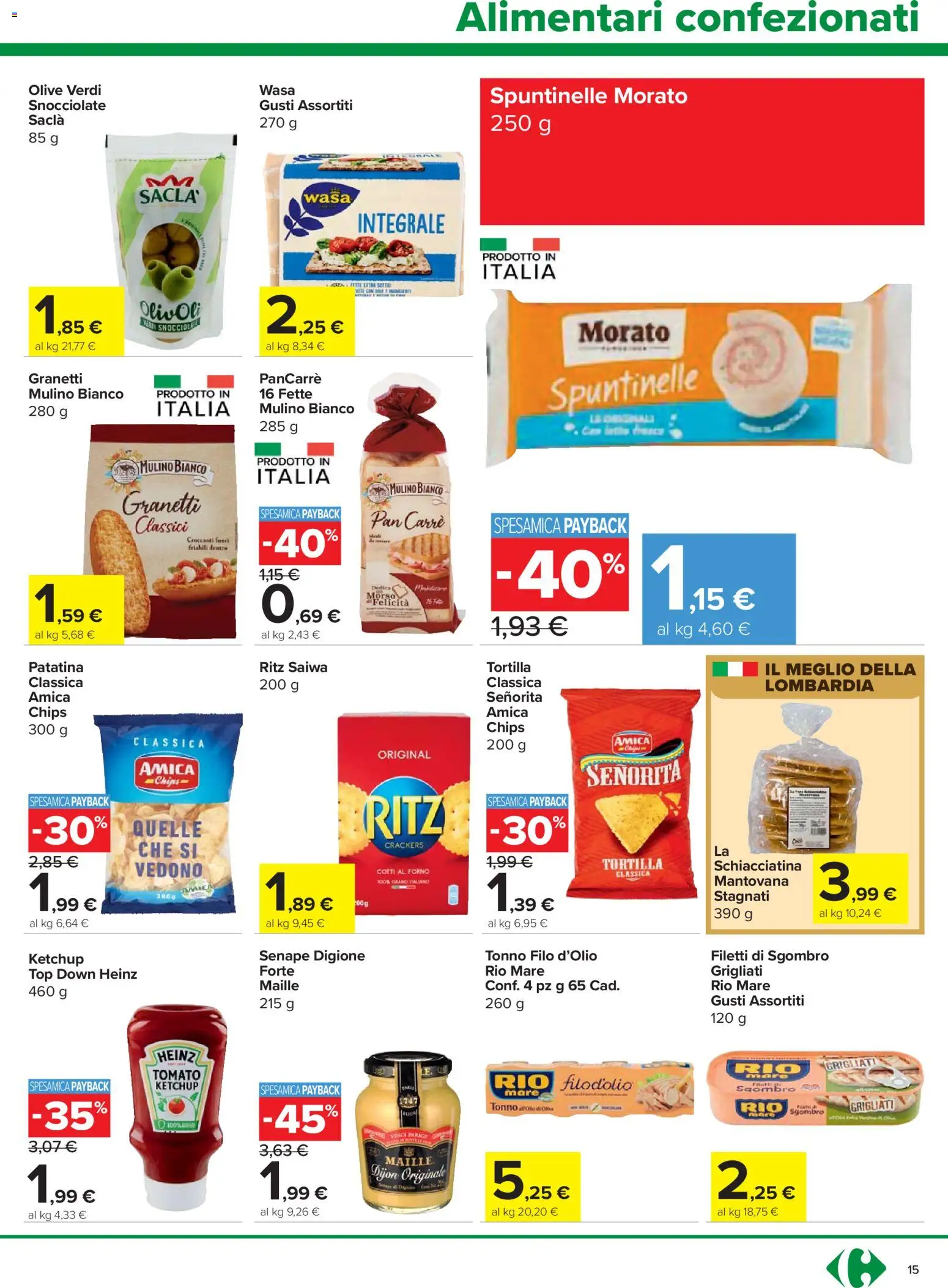Volantino Carrefour del 24.03.2026 | Pagina: 15 | Prodotti: Olive, Tonno, Forno, Sgombro
