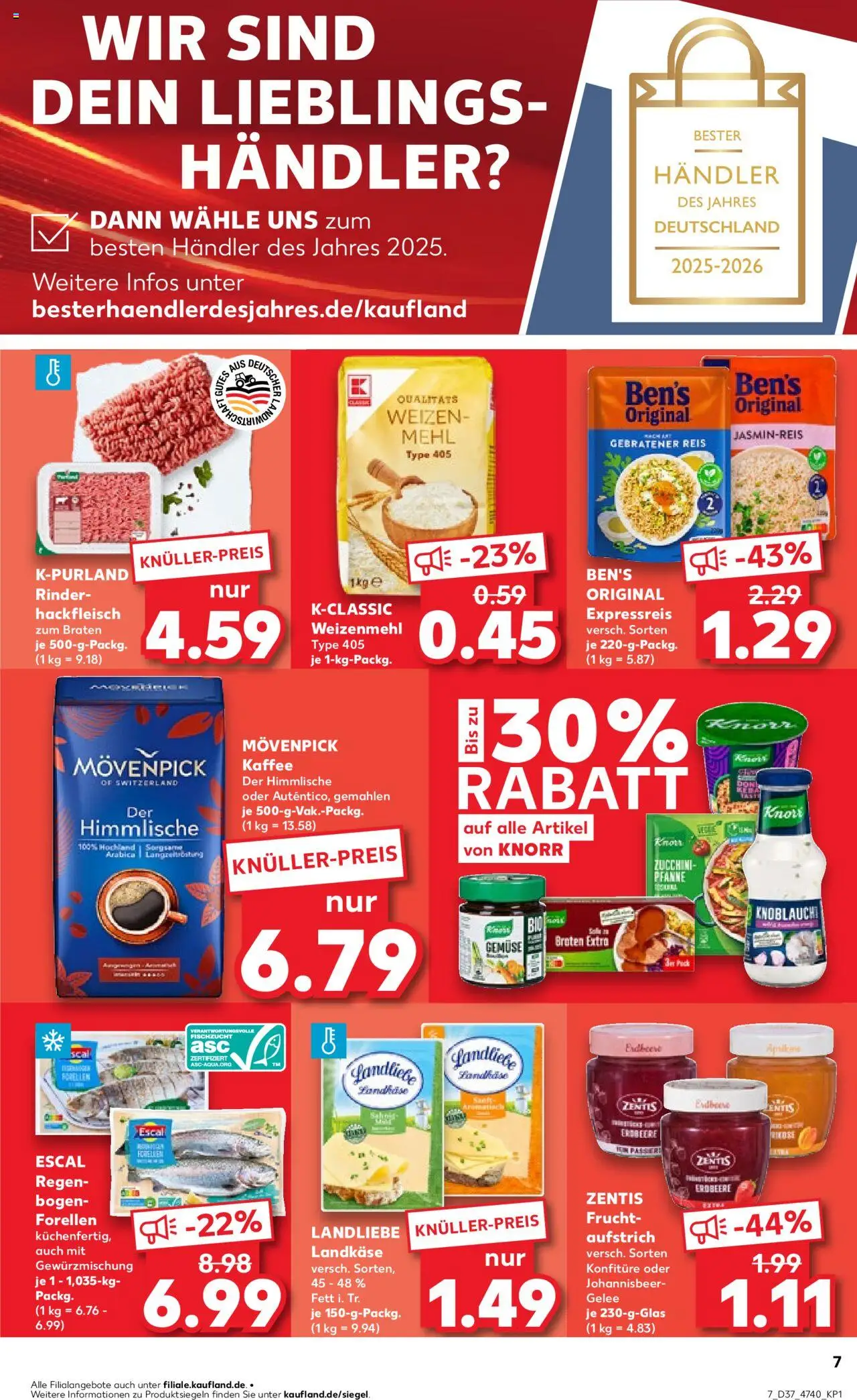 Kaufland prospekt Hannover	 – gültig ab 11.09.2025 | Seite: 7 | Produkte: Jasminreis, Kaffee, Gemüse, Hackfleisch