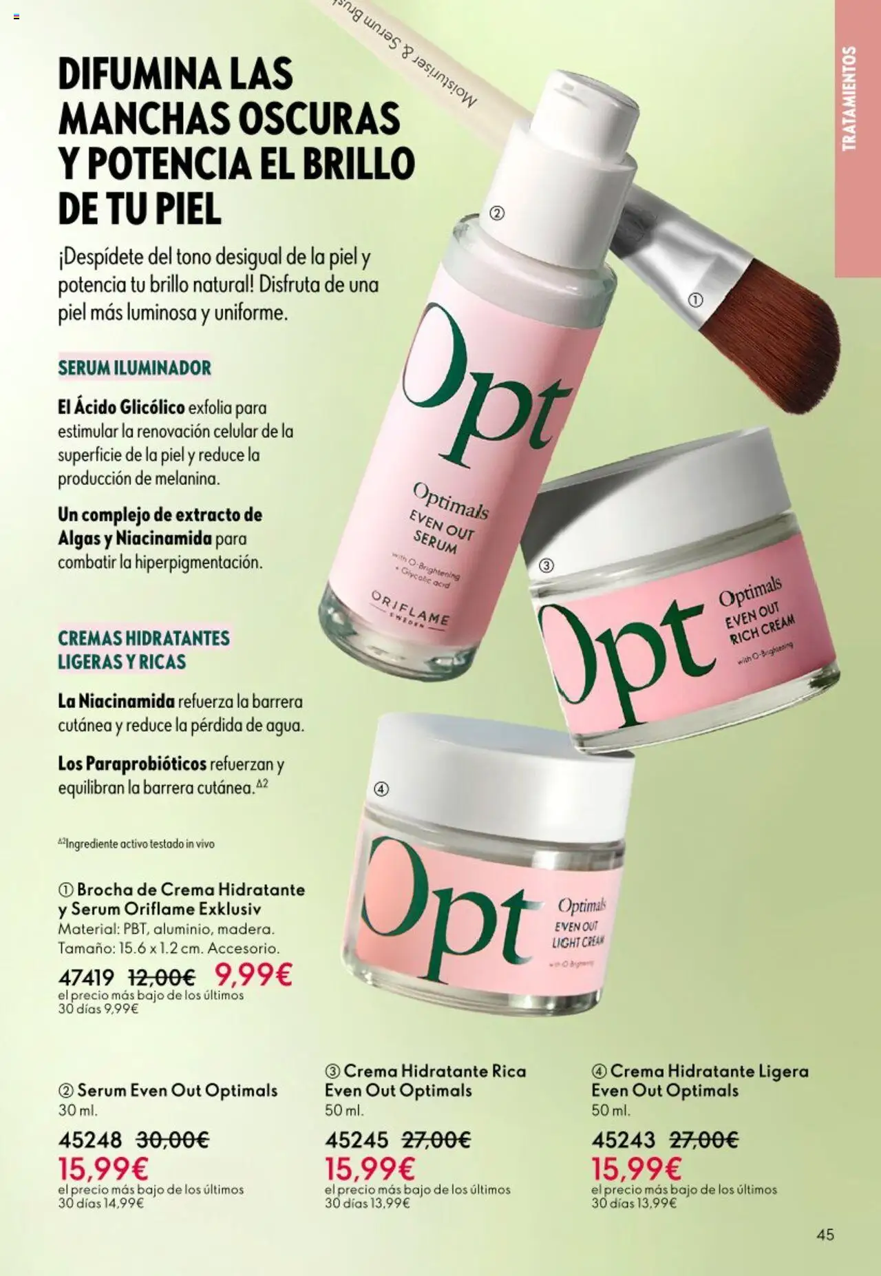 Oriflame - Catálogo Campaña 13 │ válido desde el 14.09.2025 | Página: 45 | Productos: Sérum, Crema, Crema hidratante, Brocha