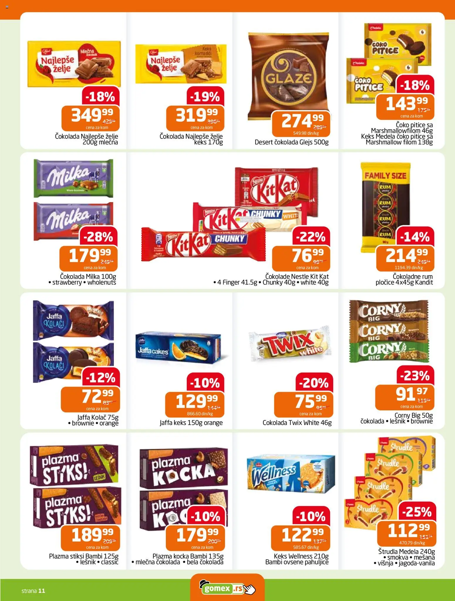 Gomex katalog - važi od 18.02.2026 | Strana: 11 | Proizvode: Keks, Lešnik, Brownie, Marshmallow