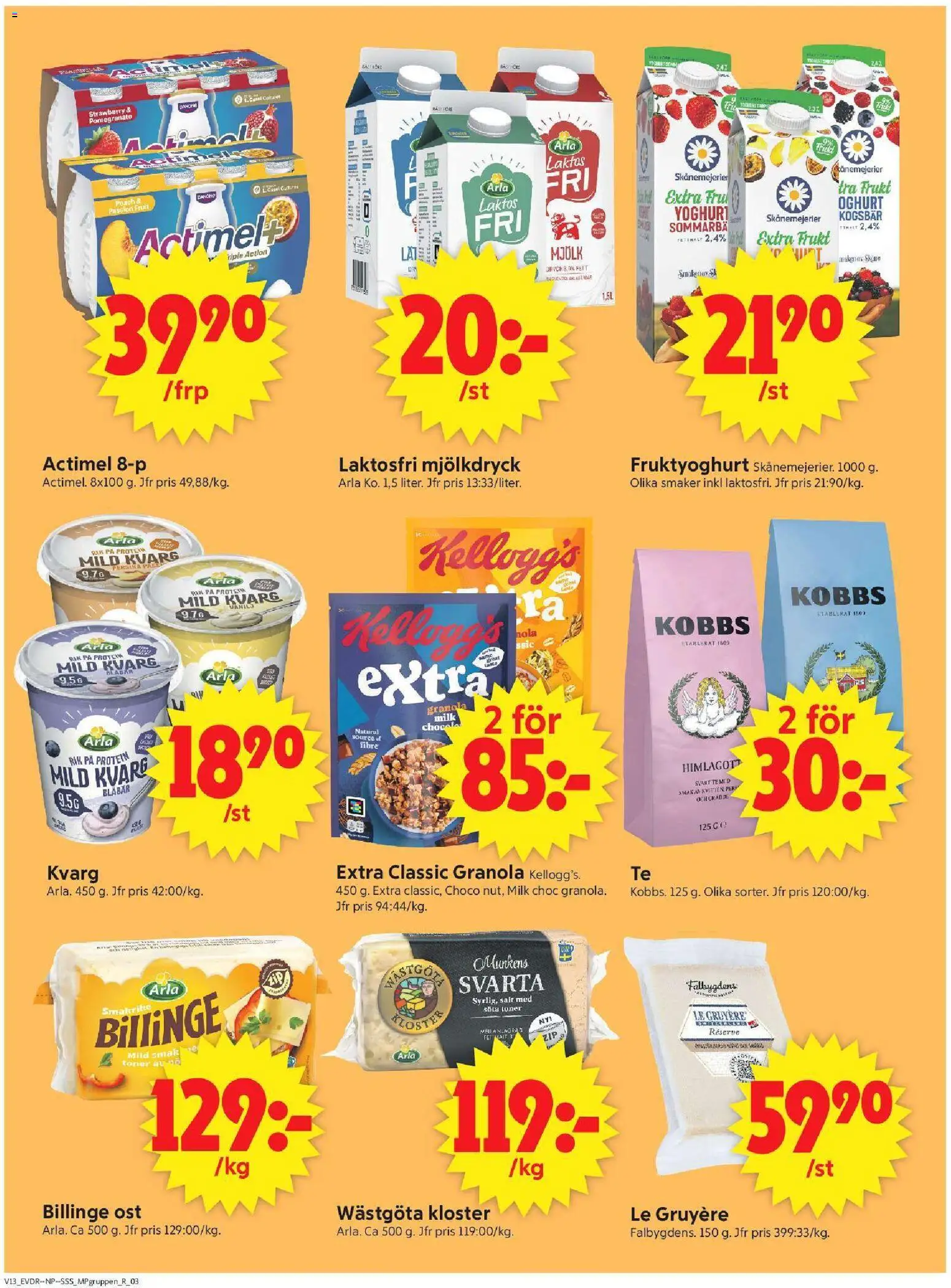 ICA Supermarket reklamblad aktuell från 23.03.2026 | Sida: 16 | Produkter: Mjölk, Granola, Te, Blåbär