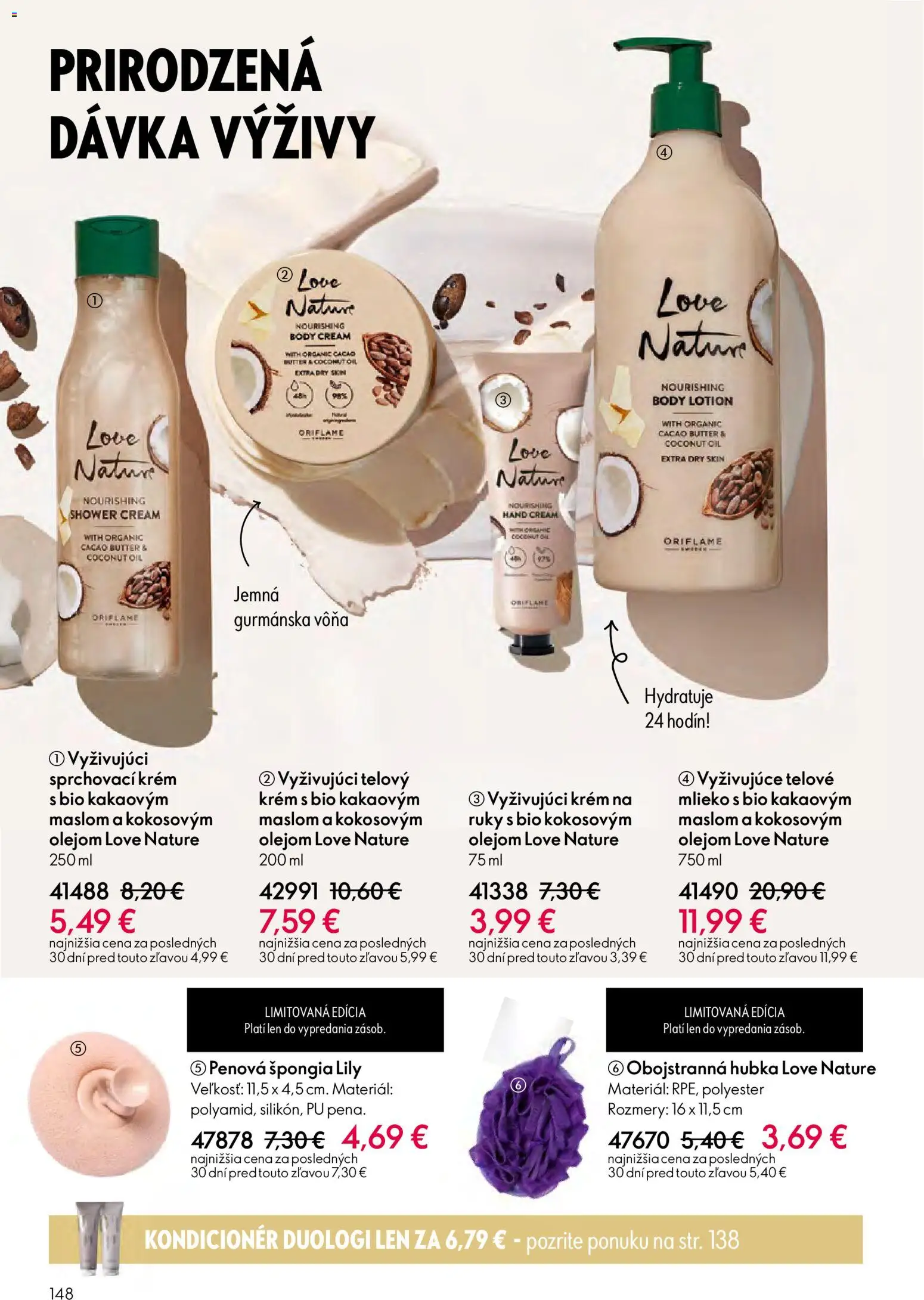 Nové Oriflame akcie – leták je platný od 12.11.2025 | Strana: 148 | Produkty: Mlieko, Hubka, Kondicionér, Krém