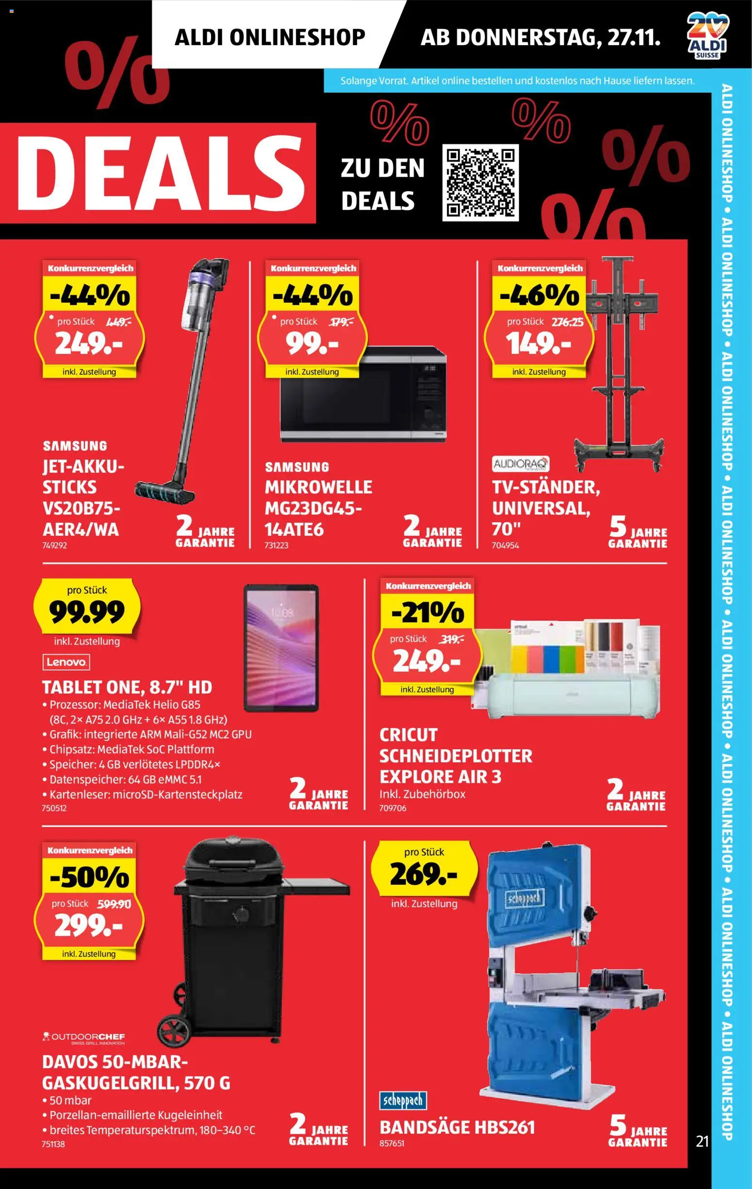 Aldi - Black Friday – gültig ab 27.11.2025 | Seite: 22 | Produkte: Tablet, Samsung, Lenovo, Grill