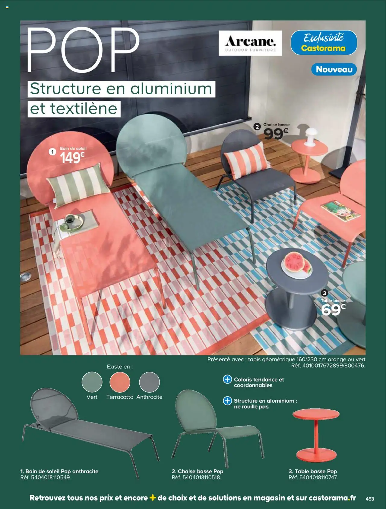 {H1} | Page: 453 | Produits: Orange, Bain de soleil, Table, Chaise