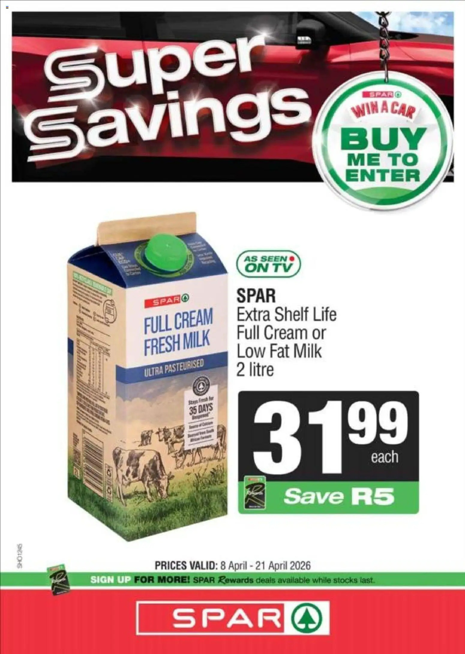 New Spar catalogue – valid from 08.04.2026 | Page: 2 | Products: Shelf, Milk, Cream