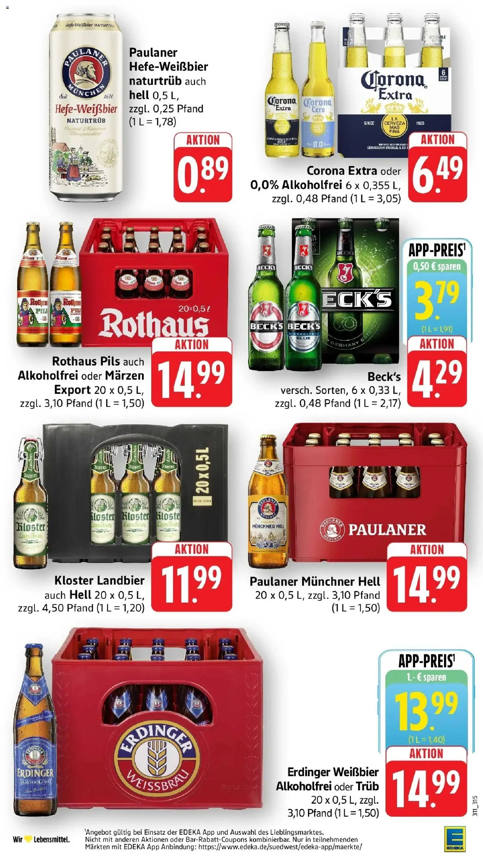 E center Prospekt Donaueschingen	 – gültig ab 05.04.2026 | Seite: 35 | Produkte: Erdinger, Weißbier, Pils, Paulaner