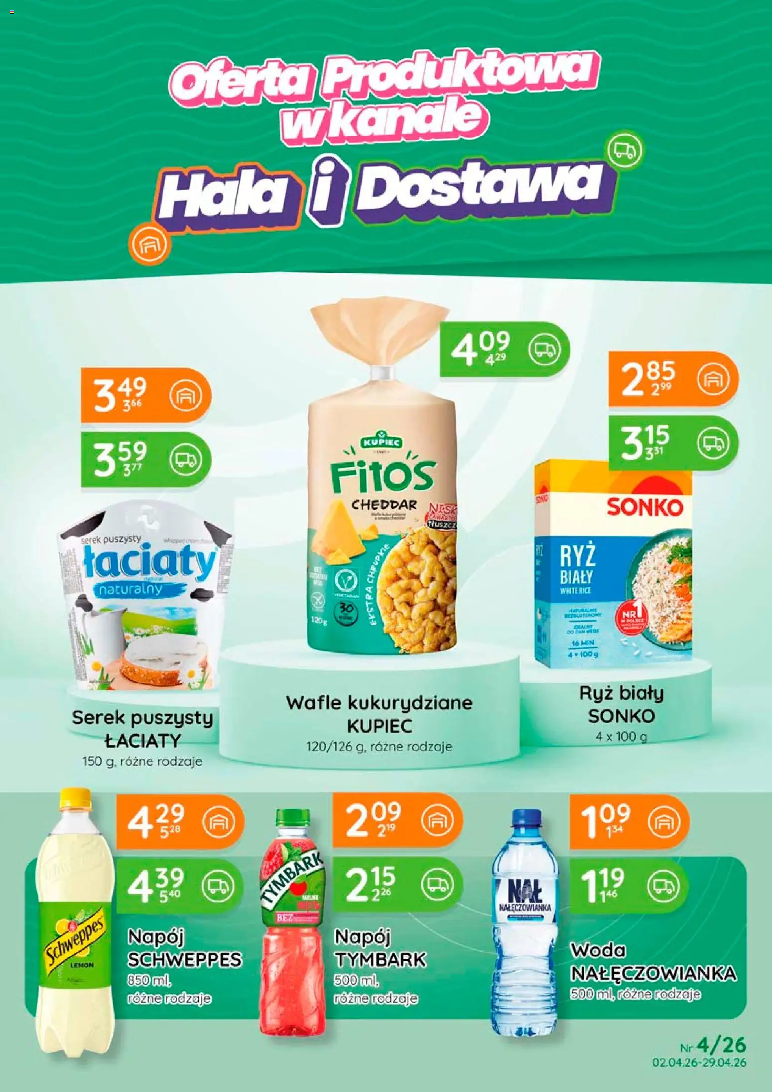 Eurocash gazetka od 02.04.2026 | Strona: 1 | Produkty: Wafle, Serek, Ryż, Cheddar