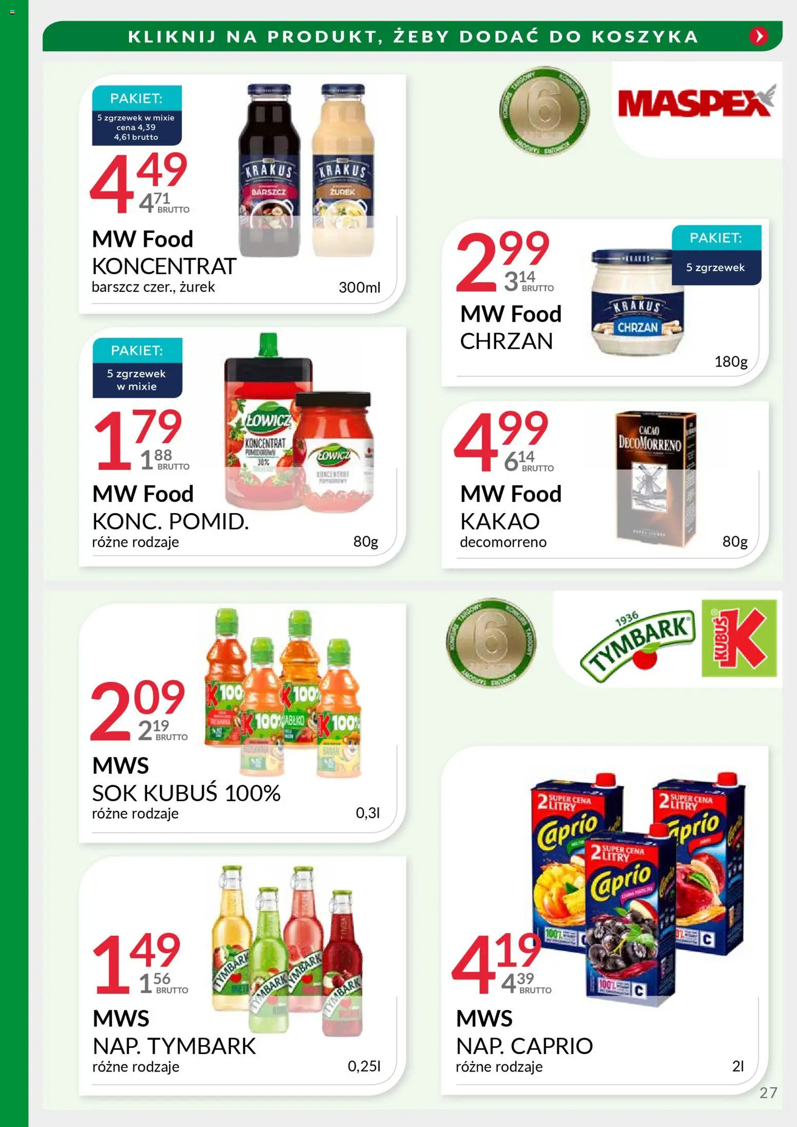 Eurocash Gazetka - Targi Jesień od 17.11.2025 | Strona: 27 | Produkty: Barszcz, Zurek, Chrzan, Sok